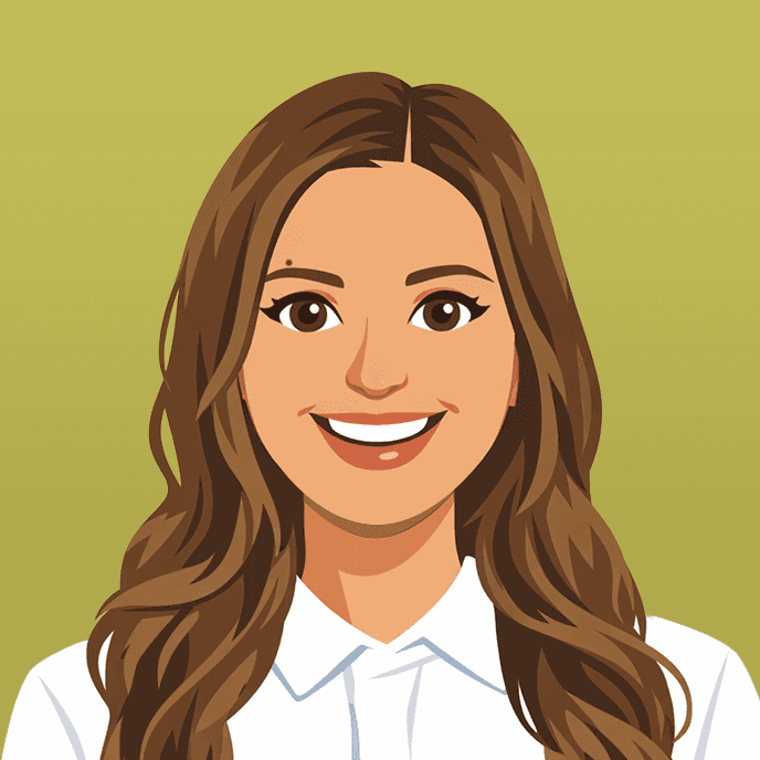 A young person with long, wavy hair sits in front of a plain background, looking directly at the camera.