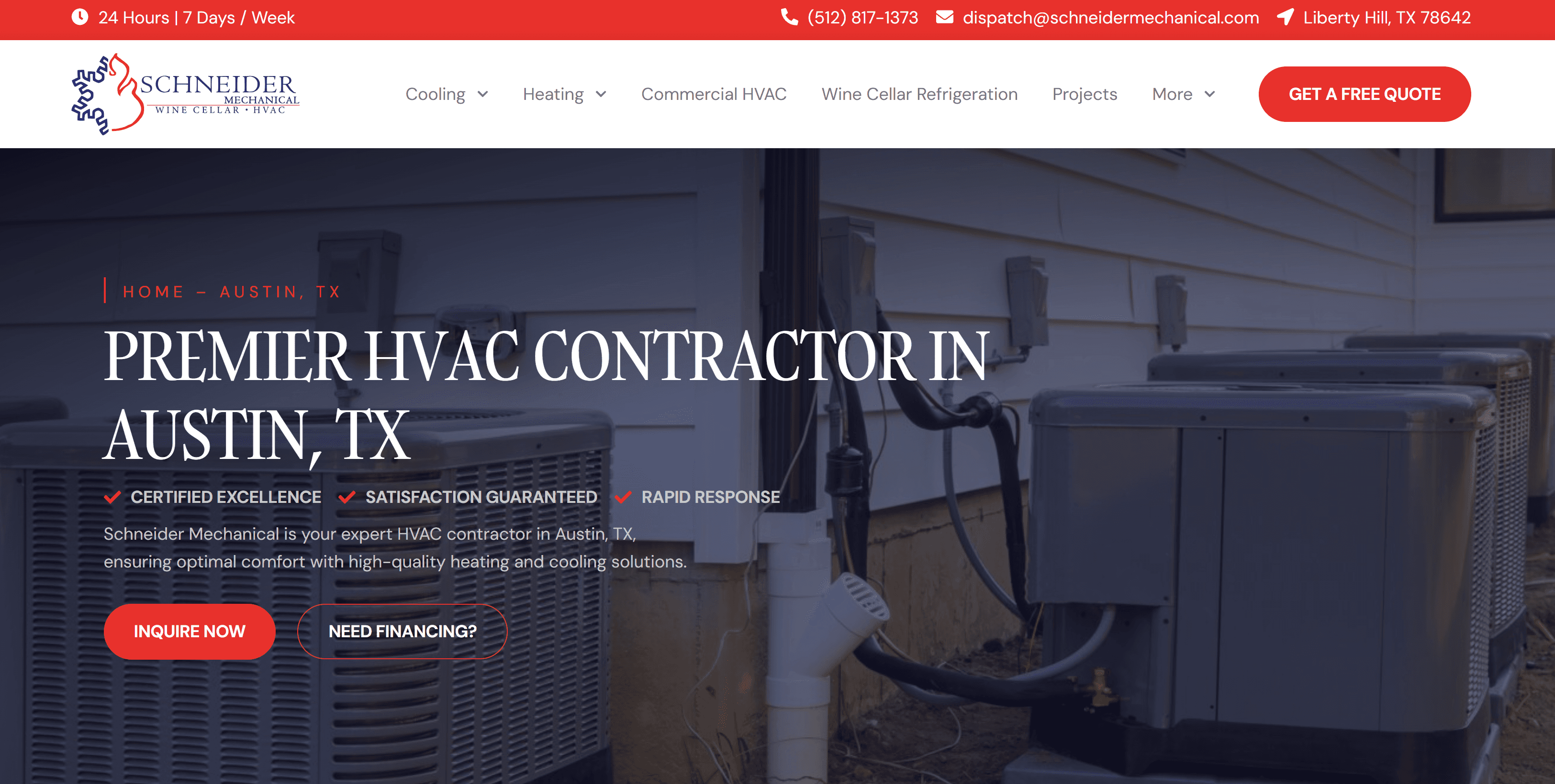 google ad landing page for hvac