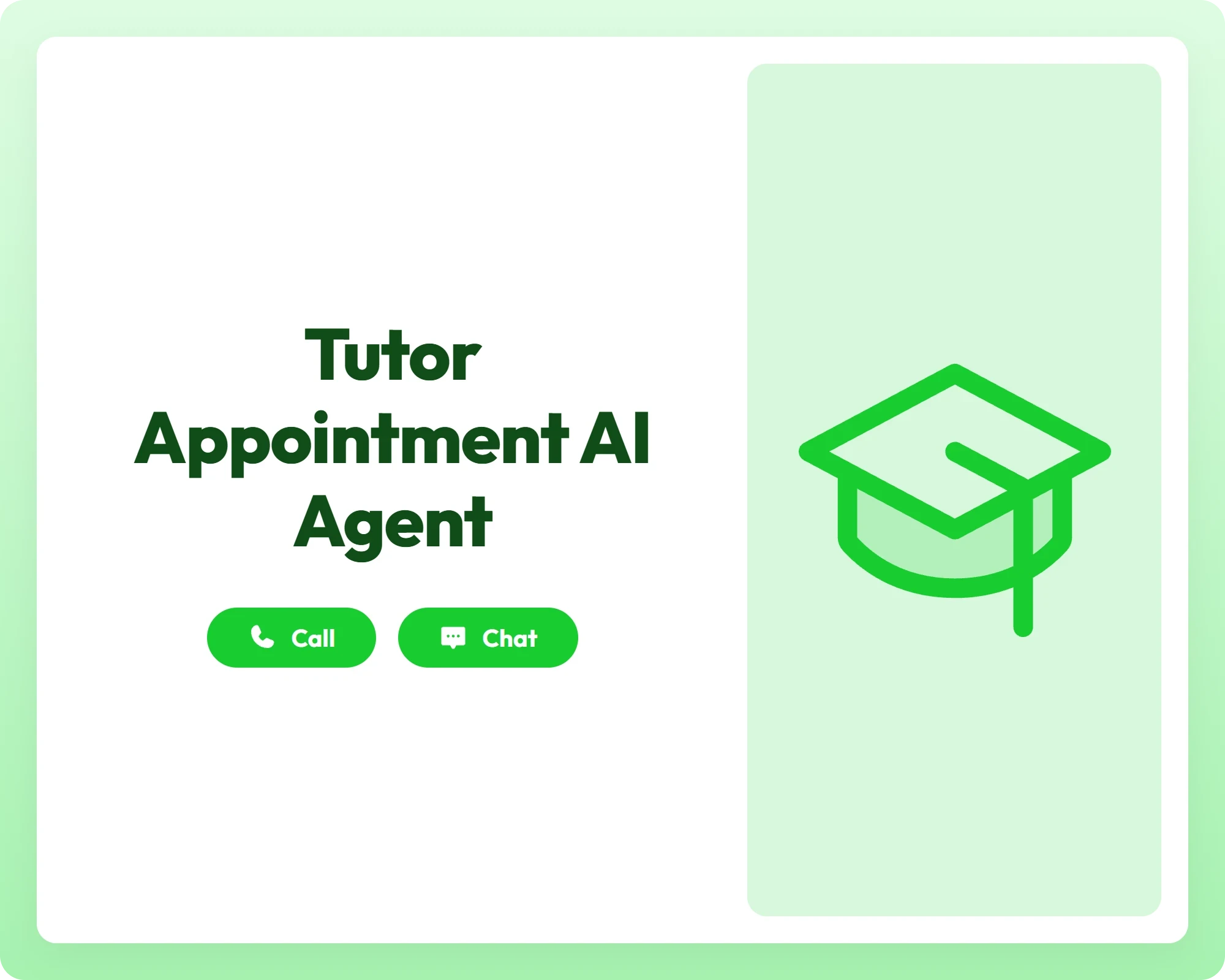 ai education agent supporting call and chat with a graduation cap symbolizing learning support