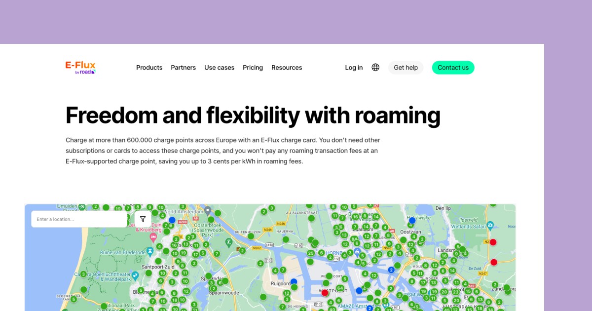 E-Flux by Road roaming map