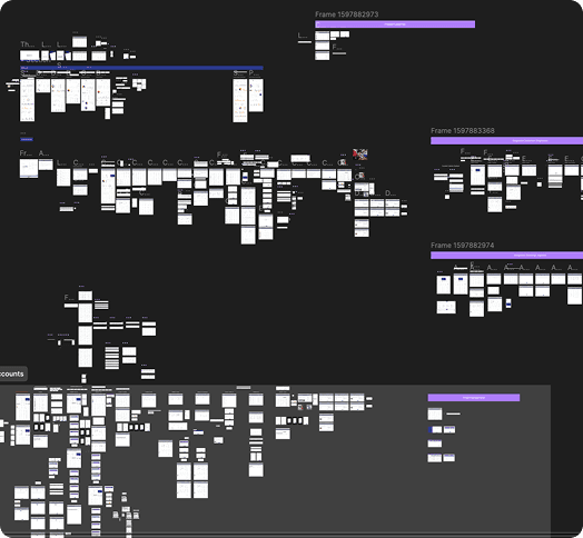 Figma canvas of the QuickMart flows