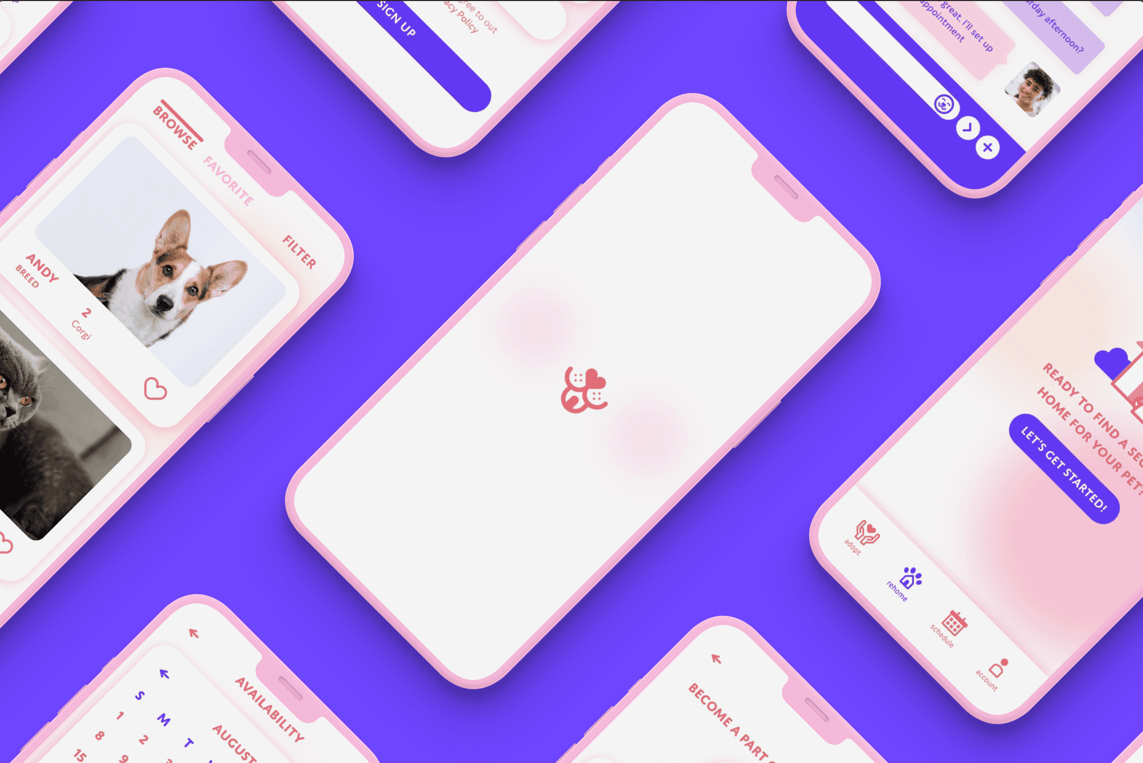 mobile app screen showcase in mockup