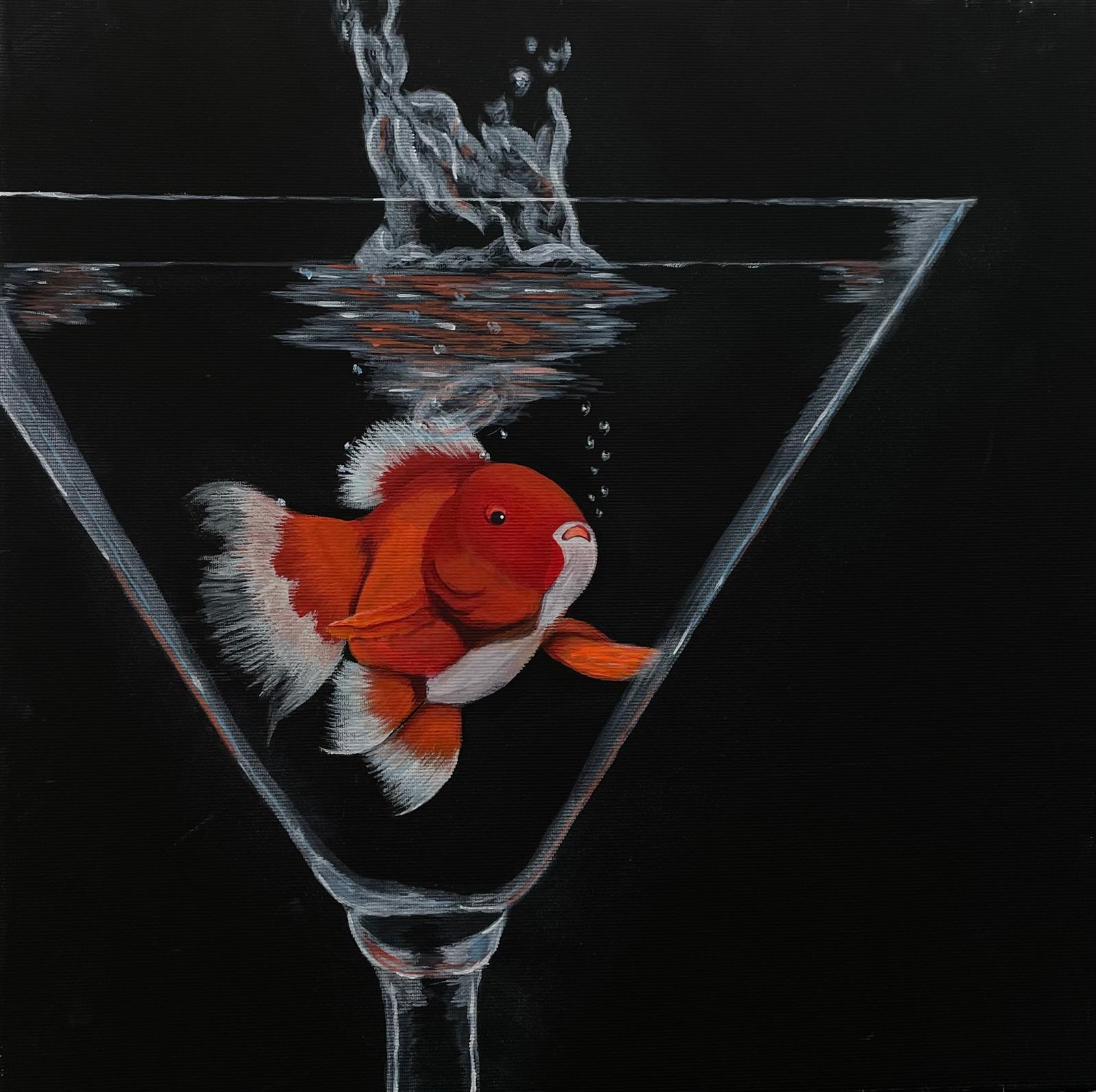 Goldfisch im Martiniglas