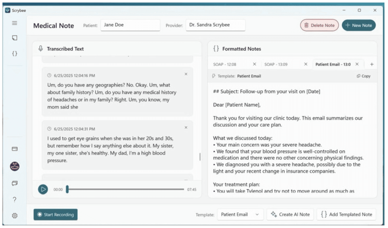 Scrybee screenshot