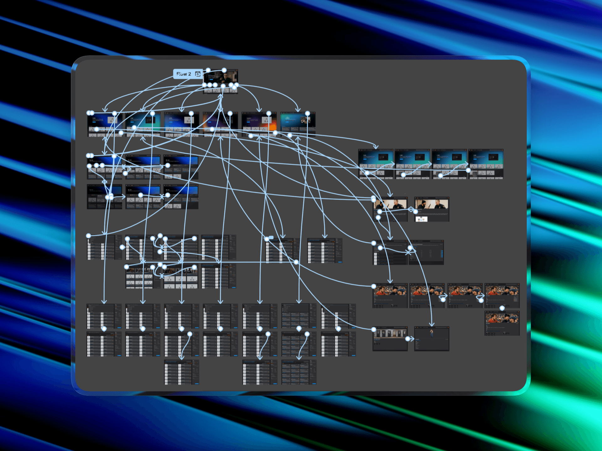 A large group photo of diverse team members gathered in an industrial-style space with arched ceiling.