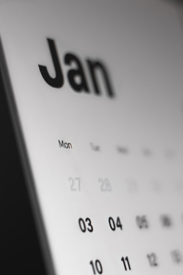 Close-up of a January calendar page, symbolizing deadlines and timing for sending a demand letter.