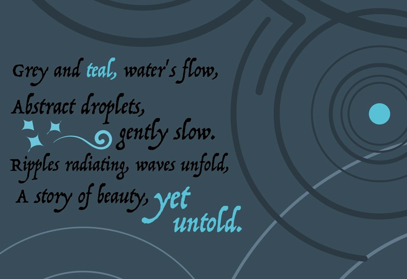 Detail of the poem on the ripple artwork