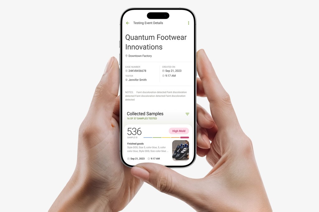 Mold Analyzer Mobile App showing clear and organized mold test history