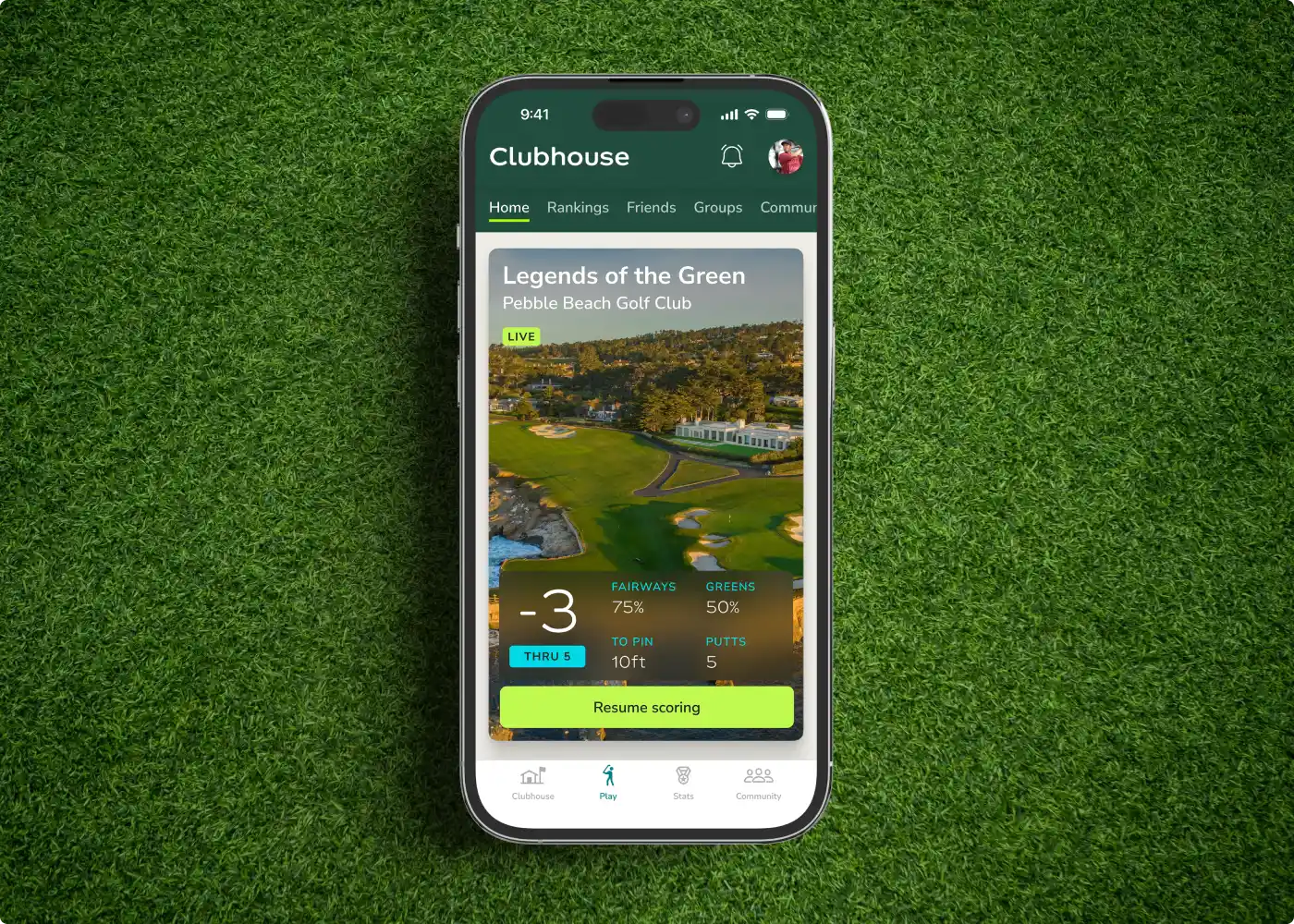Unknown Golf app design