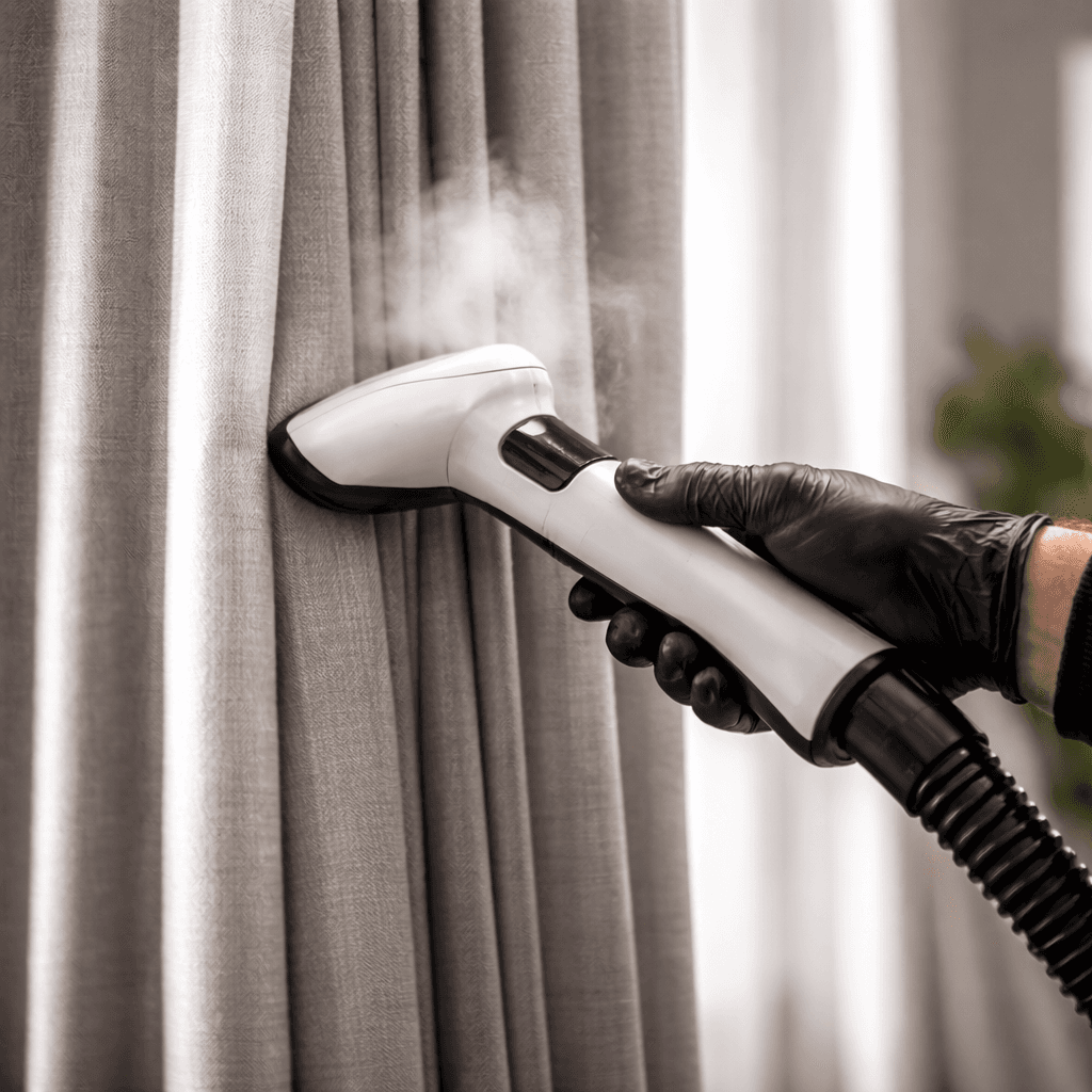 Curtain cleaning service with professional steaming and fabric care