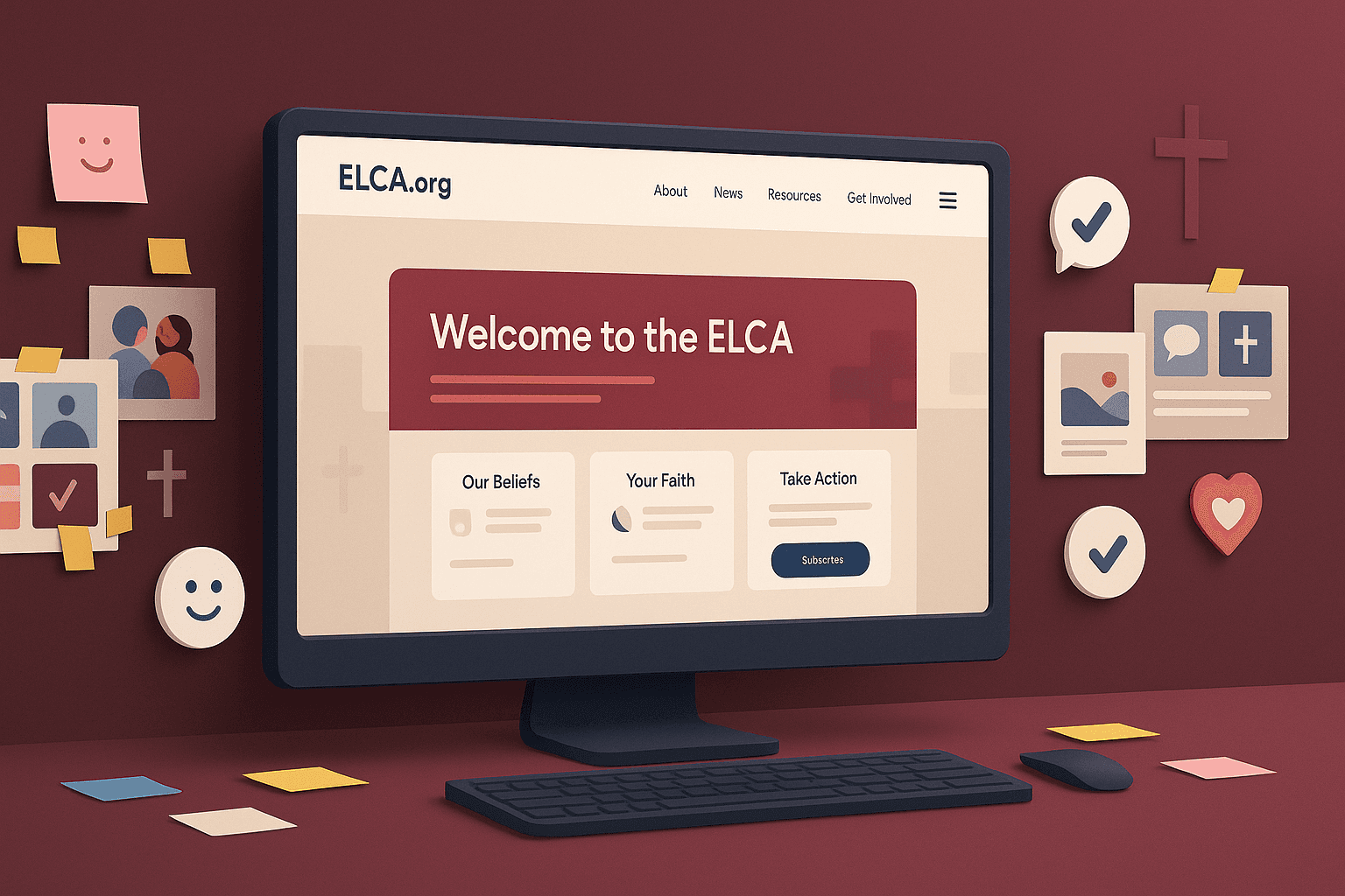 Monitor Screen with website mockup