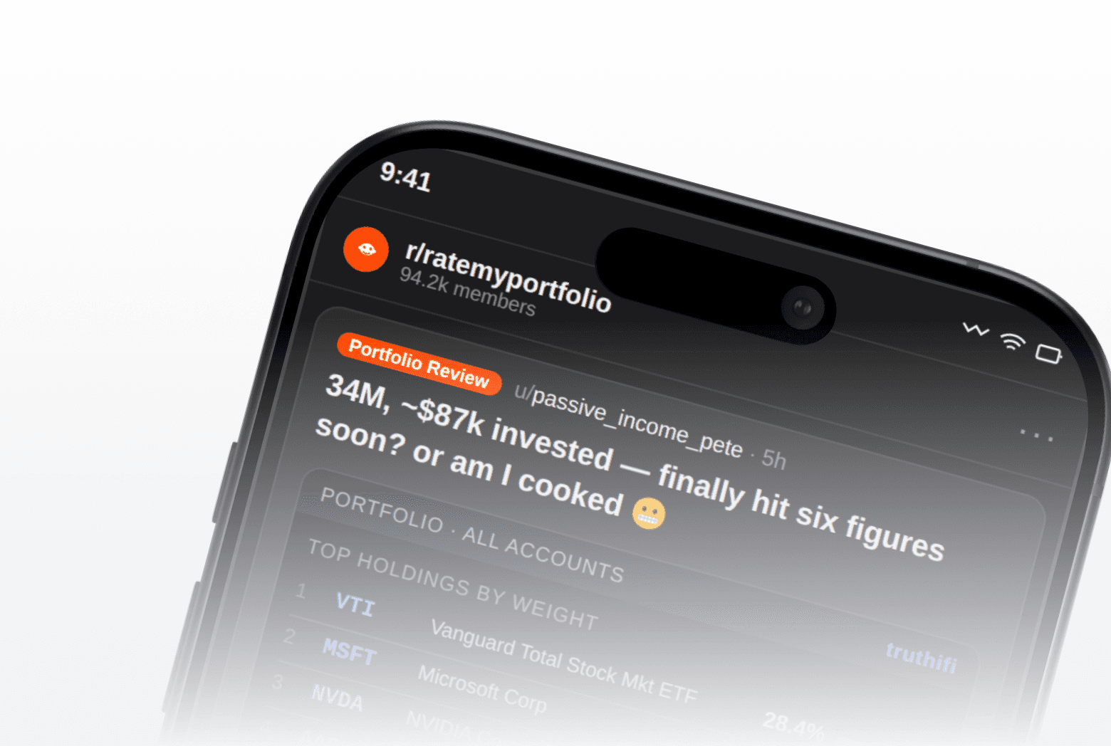 Reddit style roasting for your portfolio
