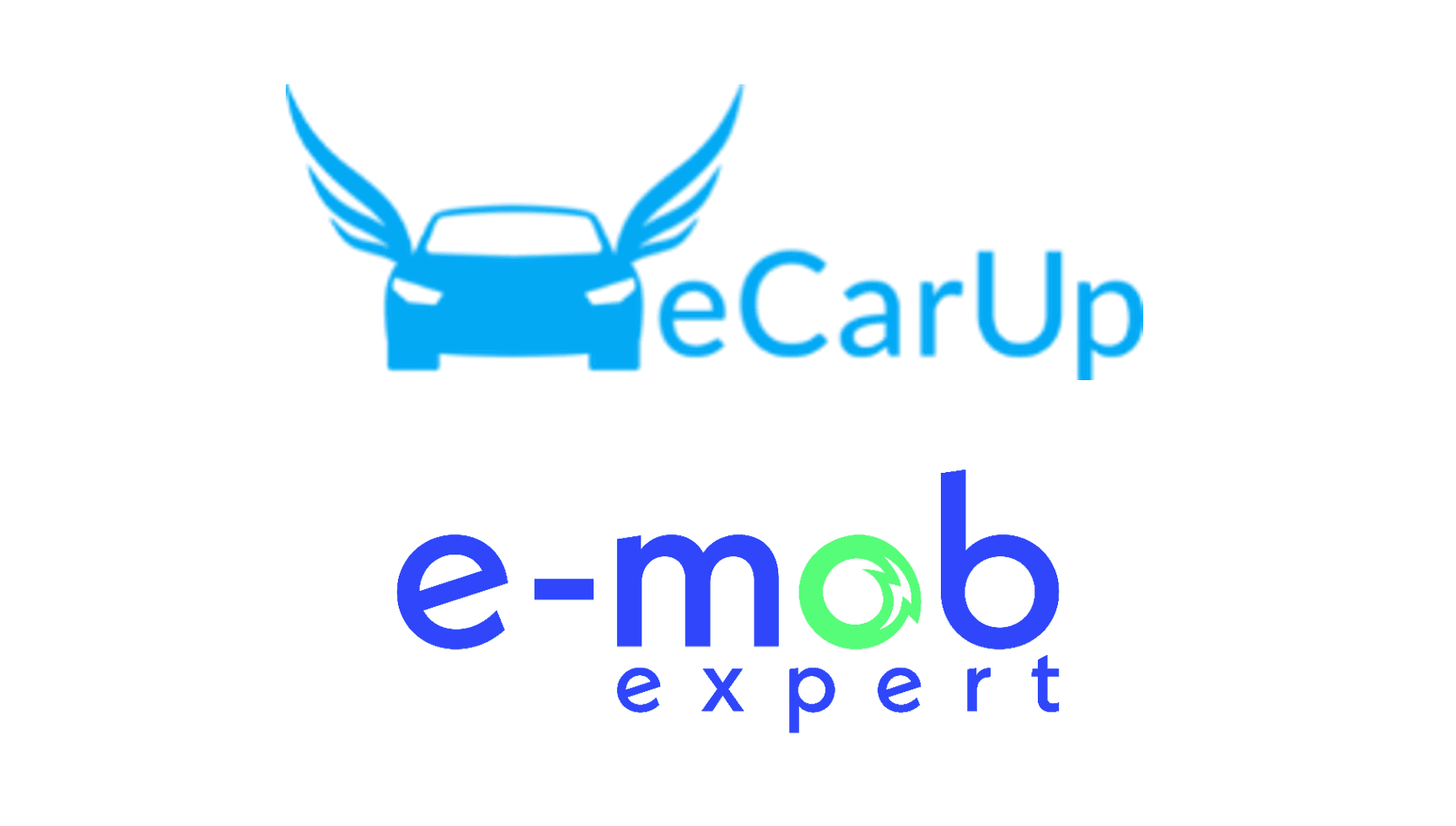 Logos von e-mob expert and eCarUp, Anbieter von Ladeinfrastruktur und E-Mobilitätslösungen in der Schweiz