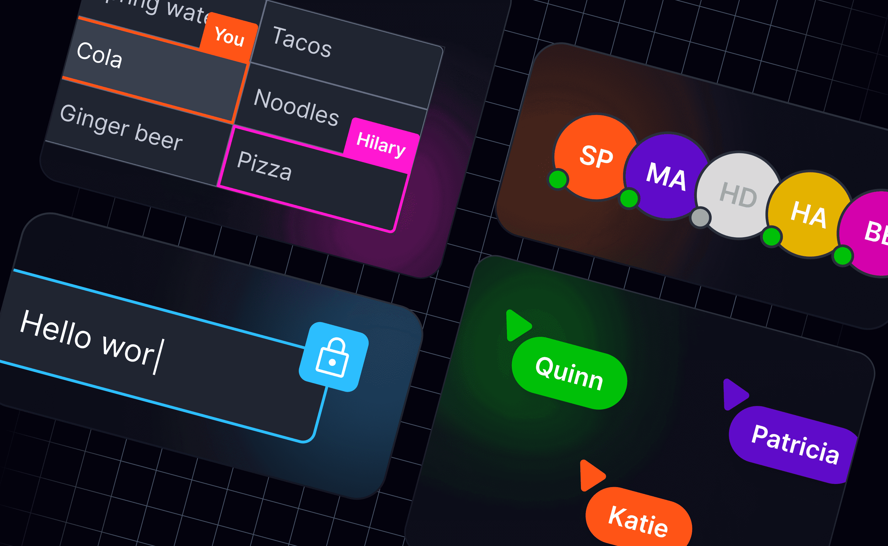 Remote design team collaborating on a shared digital interface from different locations