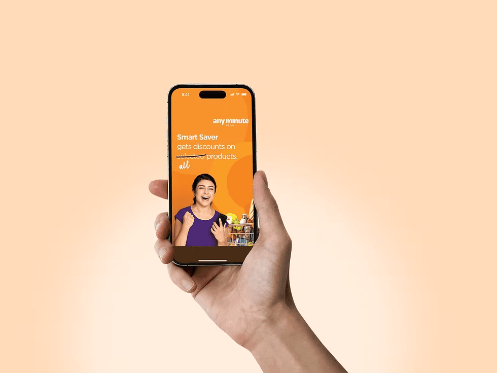 Any Minute Retail mobile app experience