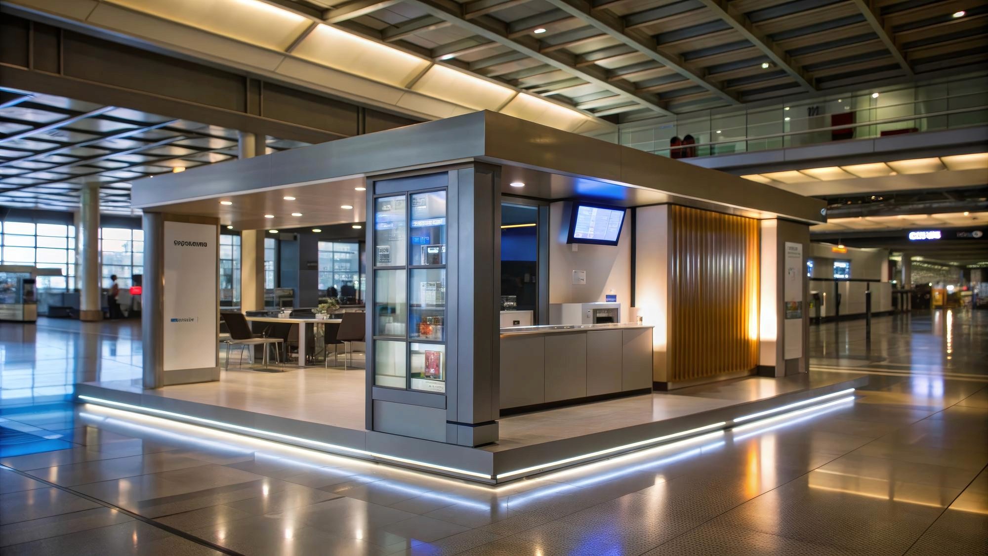 香港國際機場內品牌展覽工程現場Brand exhibition setup inside Hong Kong International Airport terminal