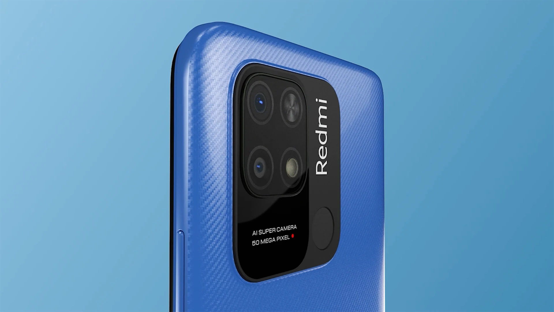 Studio-style 3D render of Redmi 10 smartphone