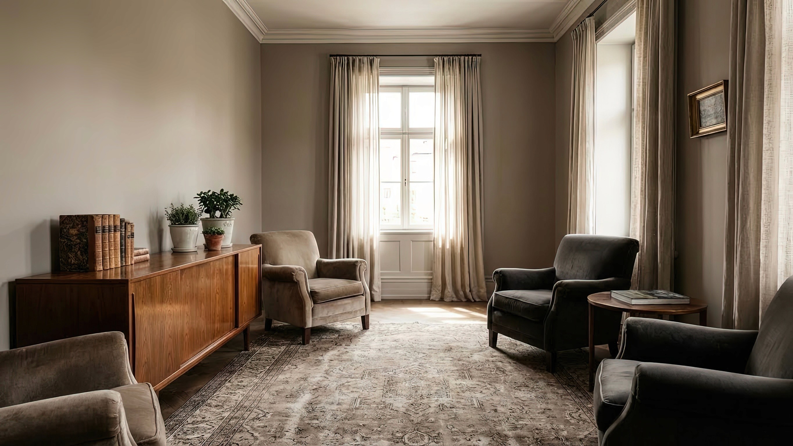 modern house in snowy landscape