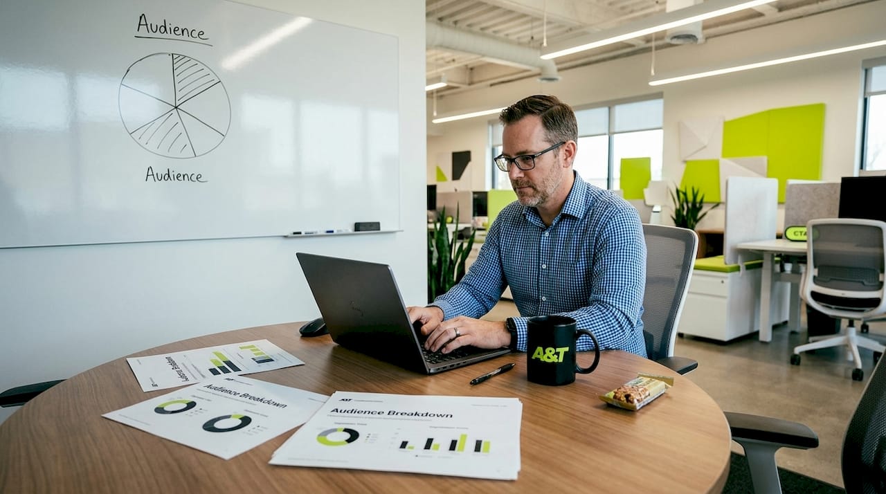 Digital marketer segments data in workspace