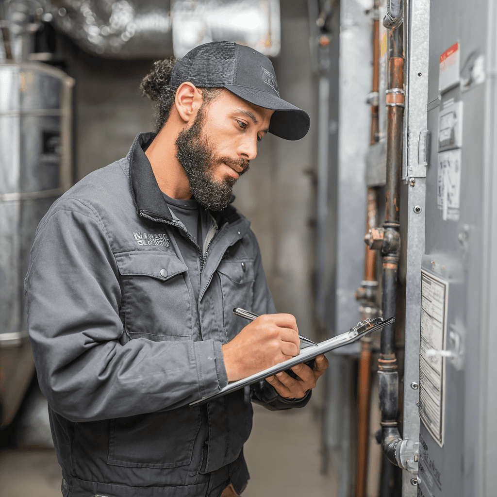 Close-up of a dark green leaf showing its textured surface and central vein against a muted background.