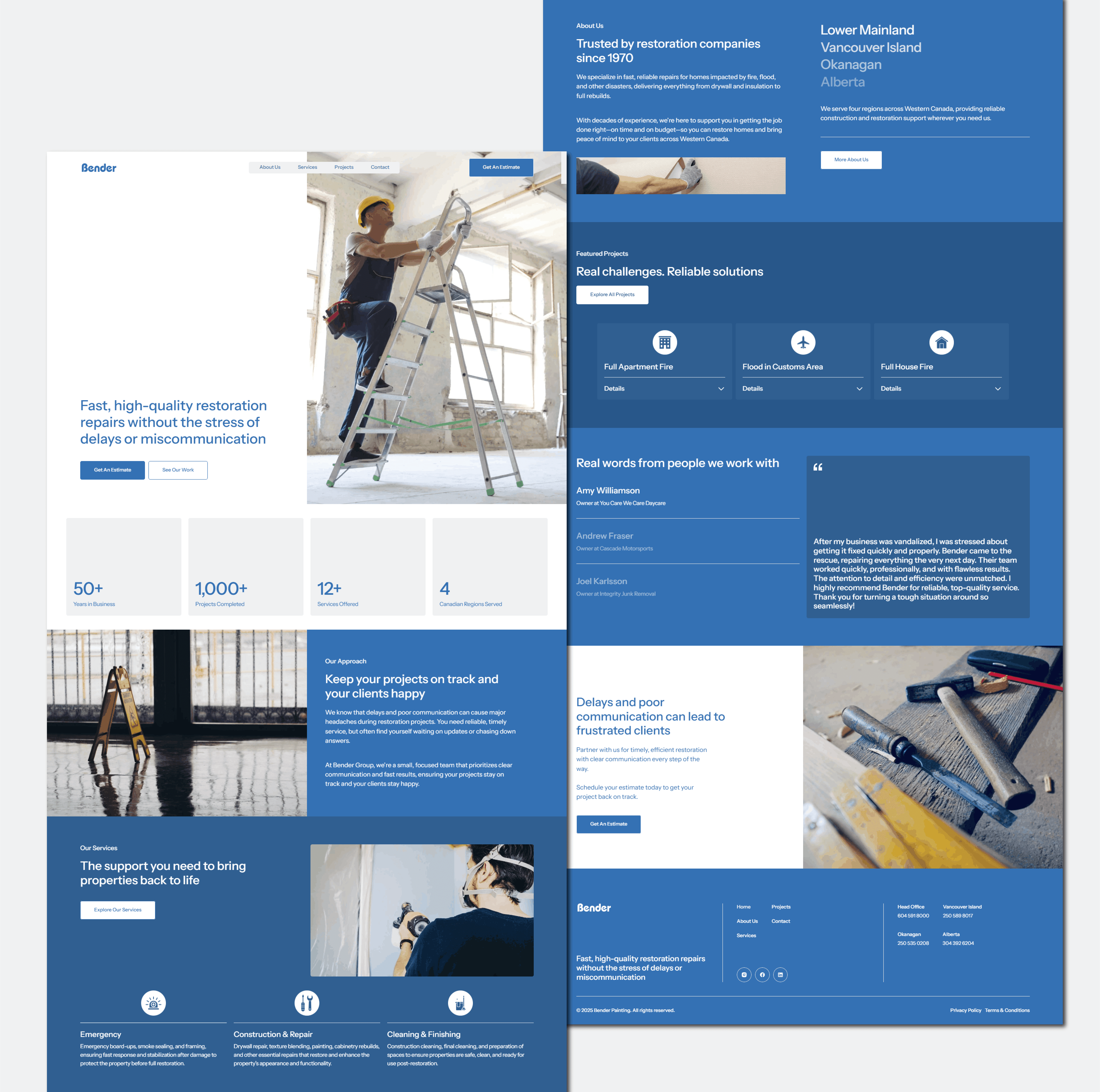 Bender Group's mobile website design mockup