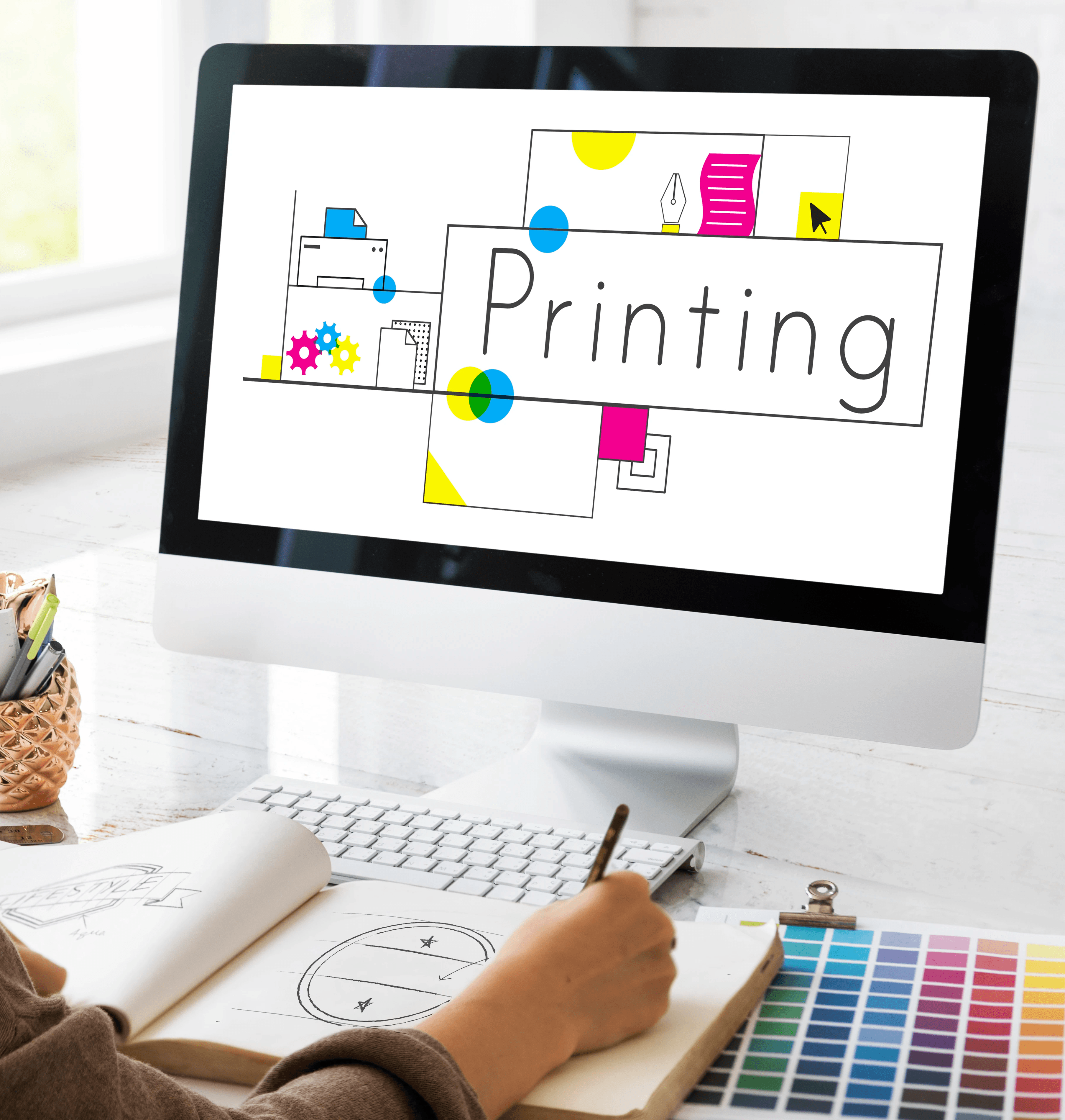 Abstract dark blue and brown waves