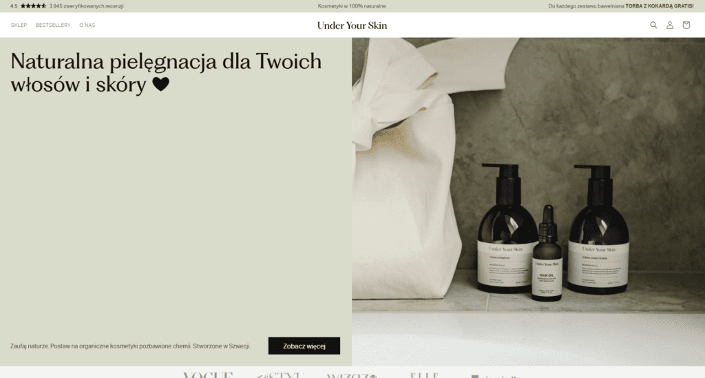 Top 10 cosmetics brands Poland on Shopify - Under Your Skin