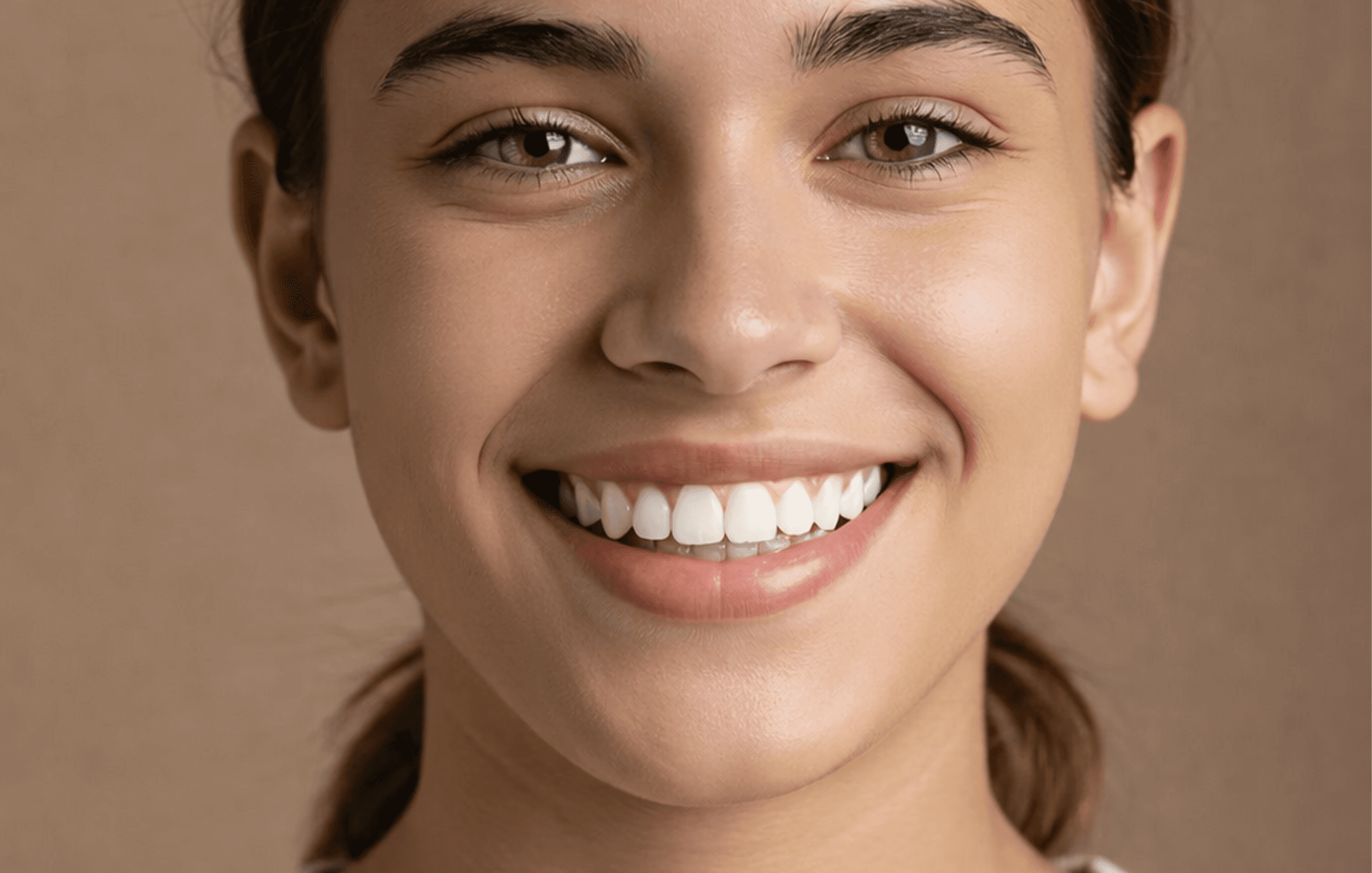 Close-up of smile with clean white teeth