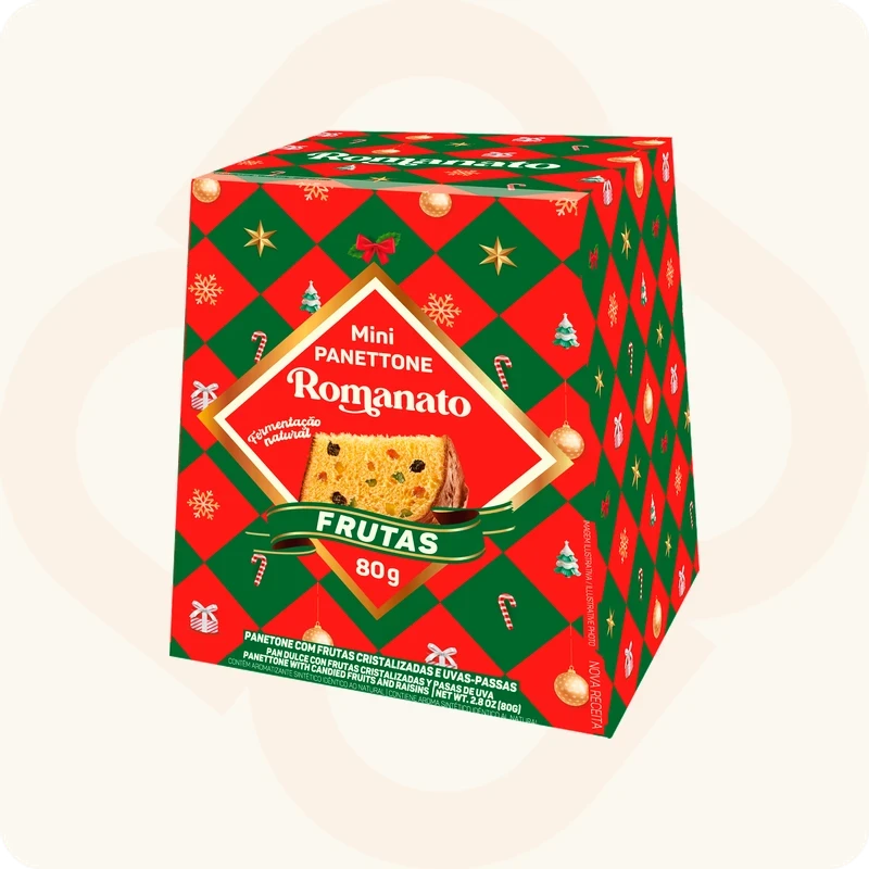 Mini Panettone Romanato Frutas 80g (cartucho)