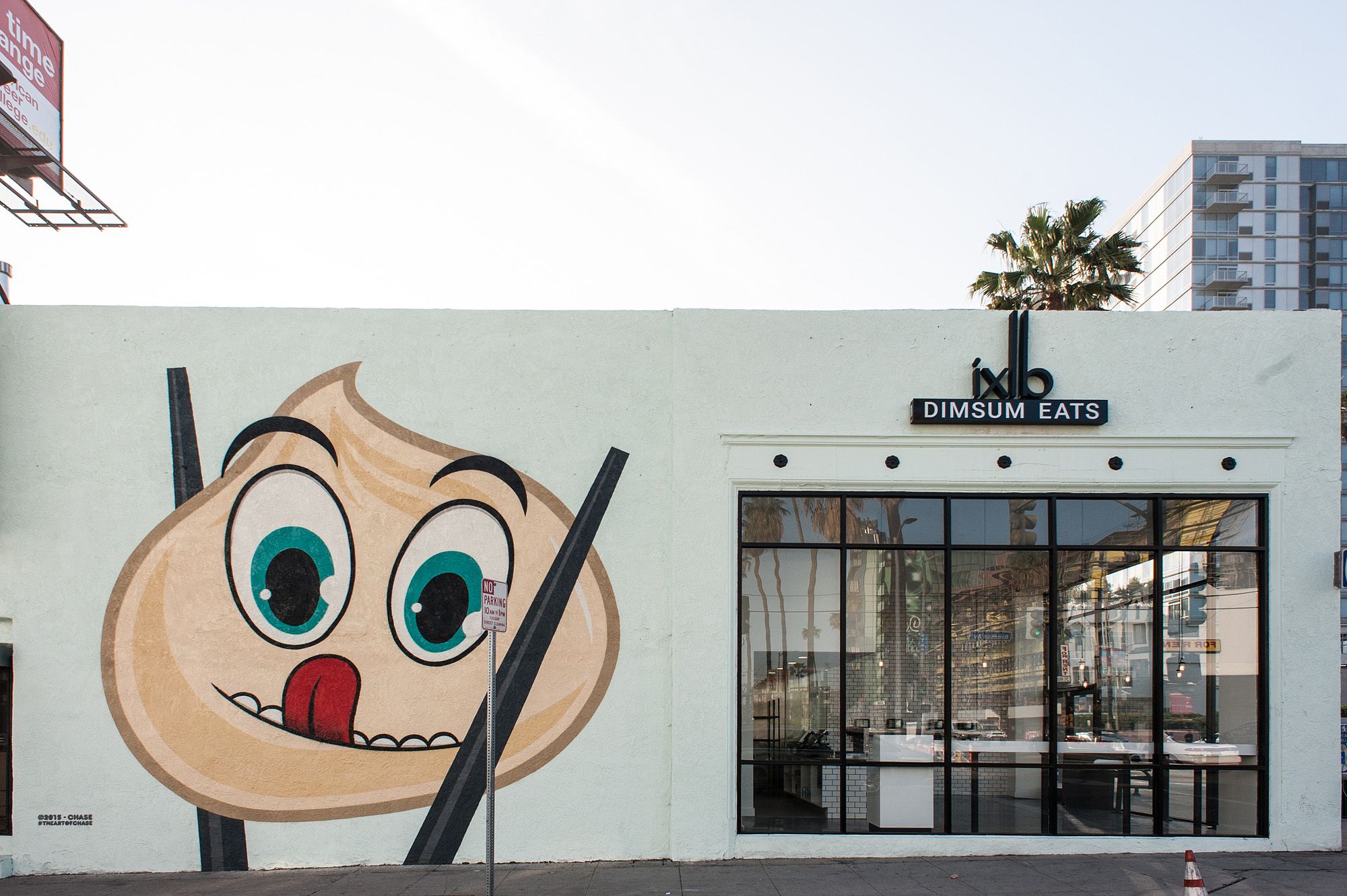 The clean and modern storefront of ixlb DIMSUM EATS, offering quick-service dim sum in Los Angeles with fresh, made-to-order dishes.