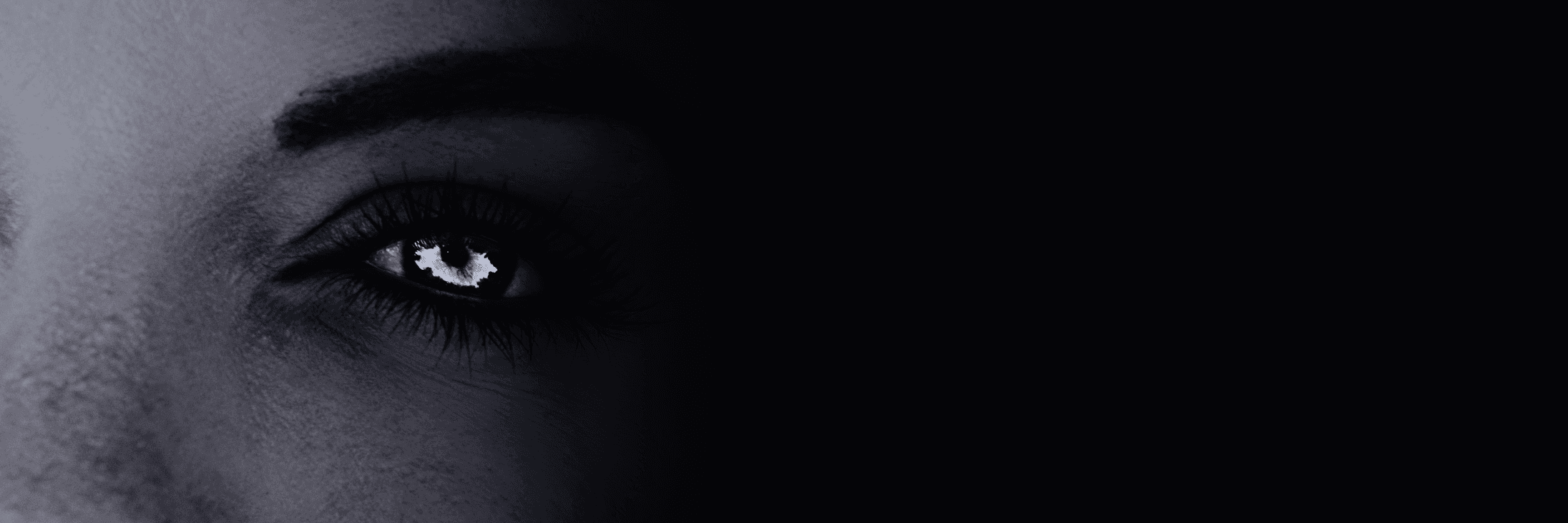 close up on face woman with robot eye