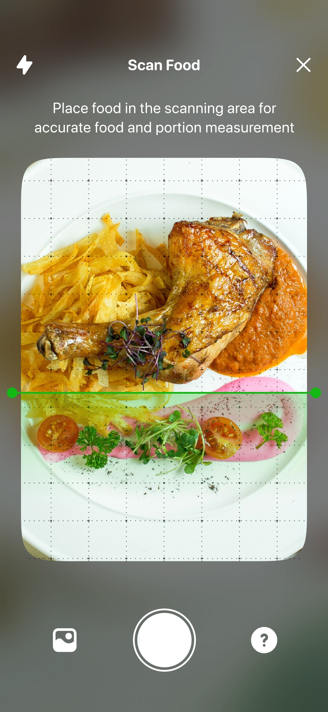 QR code being scanned by the Caloric app for instant calorie tracking