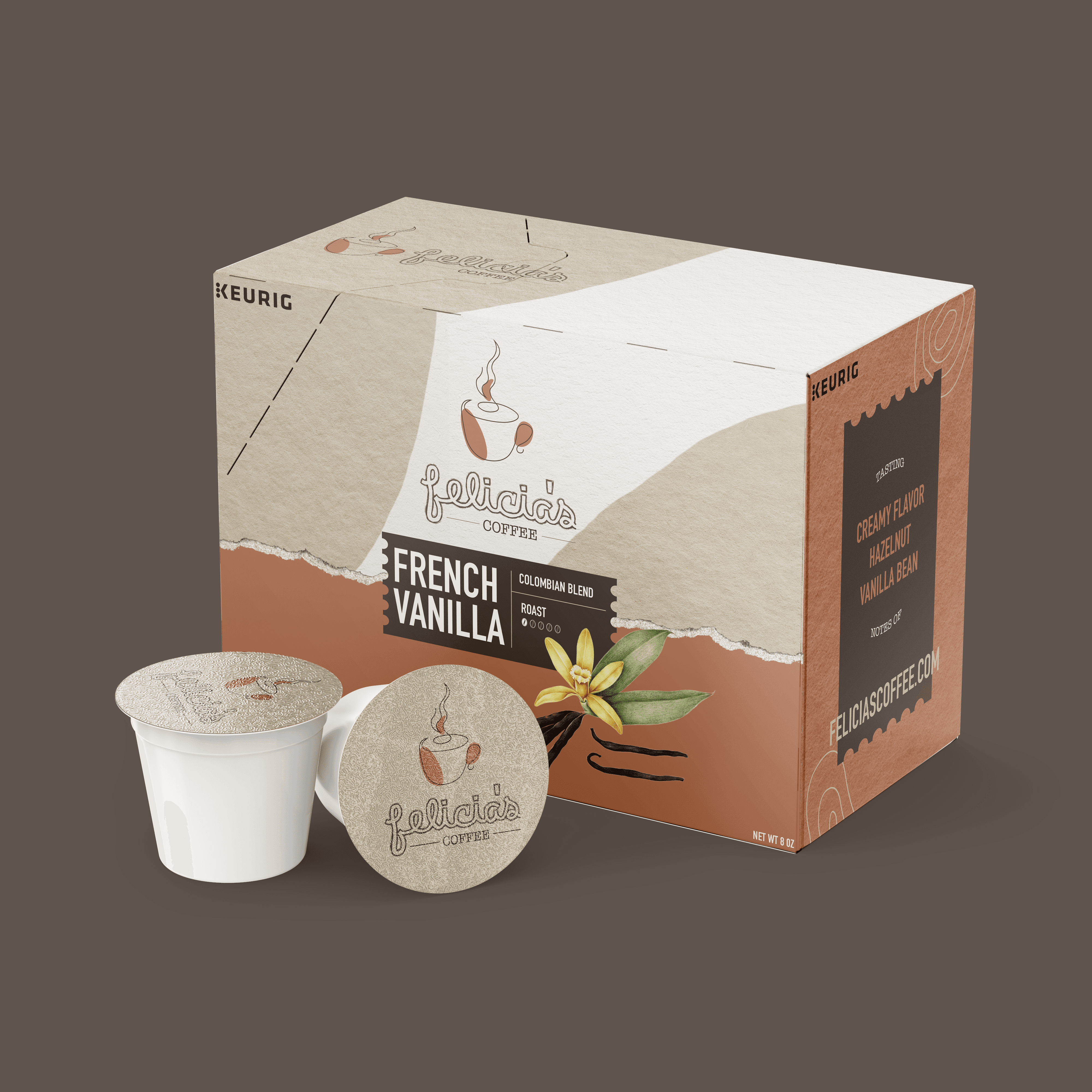 Felicia’s Coffee Keurig Packaging