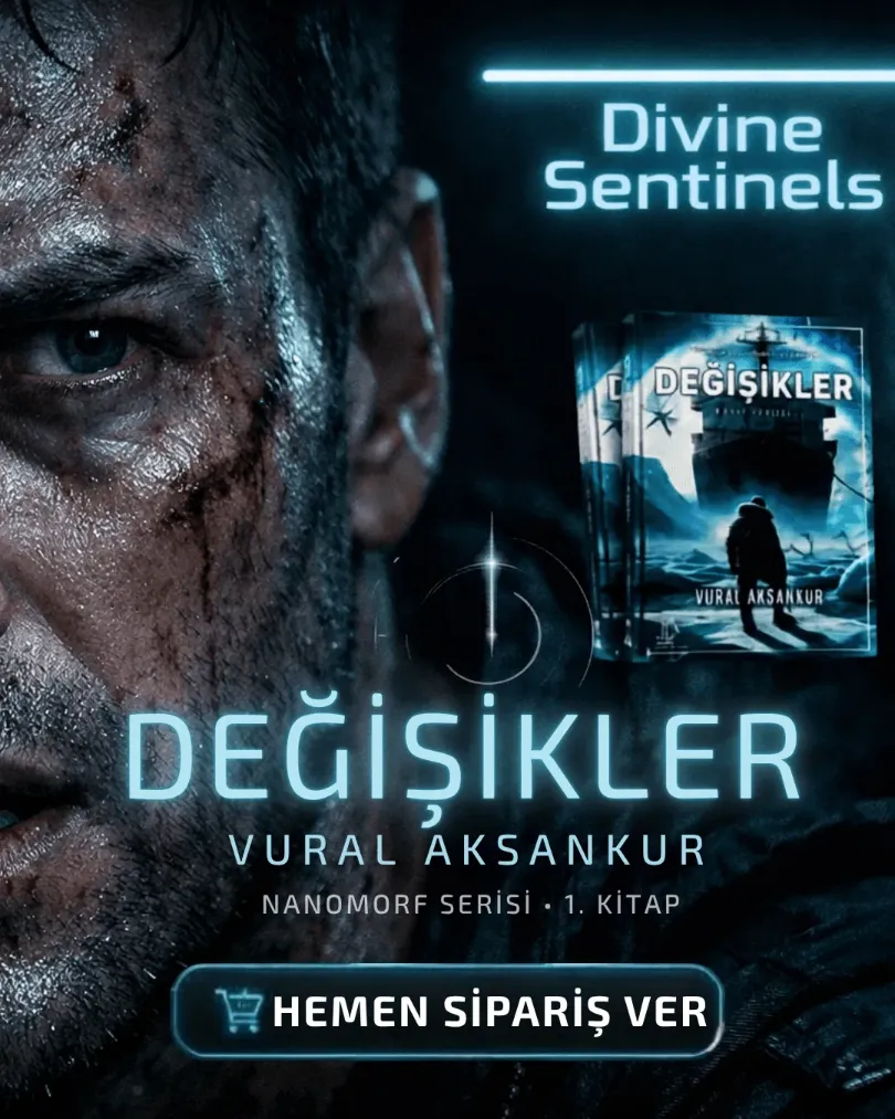 Nanomorf 1 Değişikler sürükleyici kitap serisi İlahi Nöbetçiler sayfası için hazırlanan dikey banner reklamı