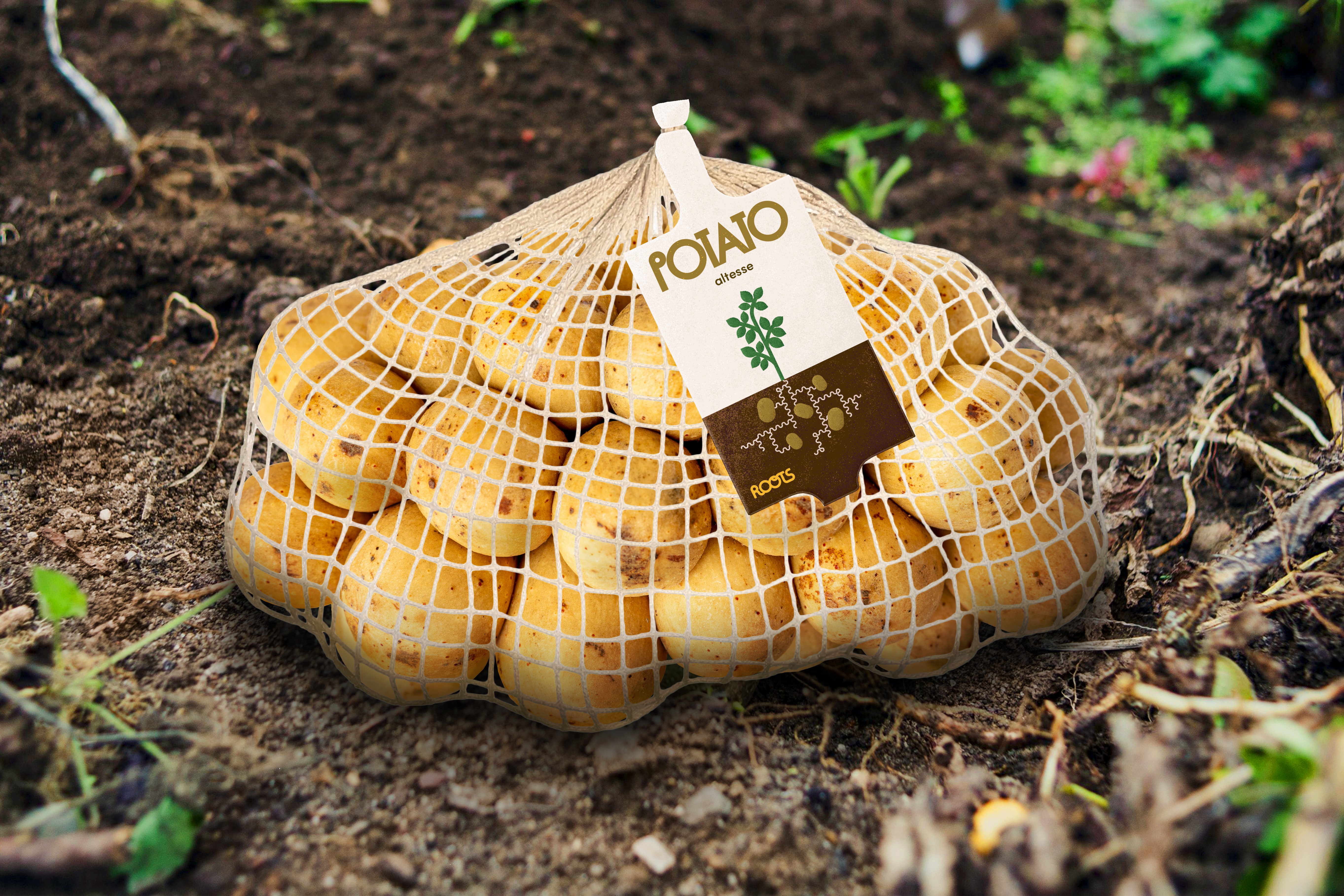 Sachet de pomme de terre avec son étiquette