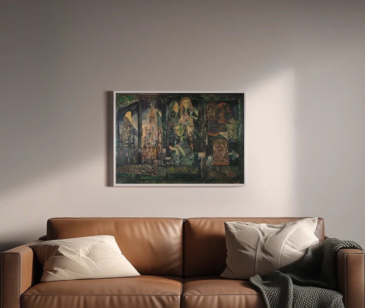 premium art poster and canvas prints, with originals available, from QART , of the artwork " City Night Stars "