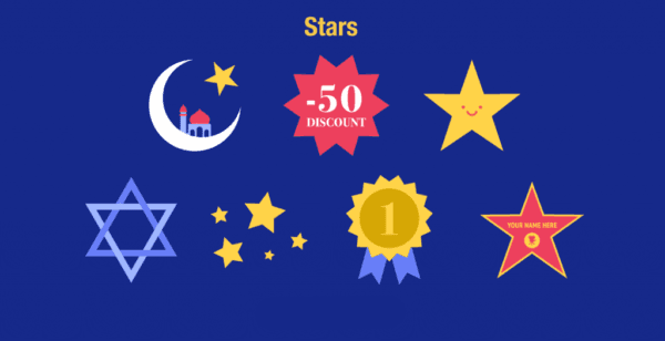 Stars in geometric shapes