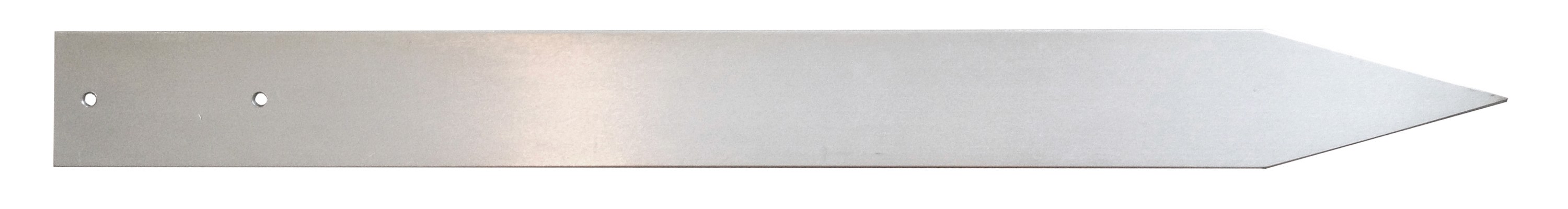Metal arrow sign with two holes