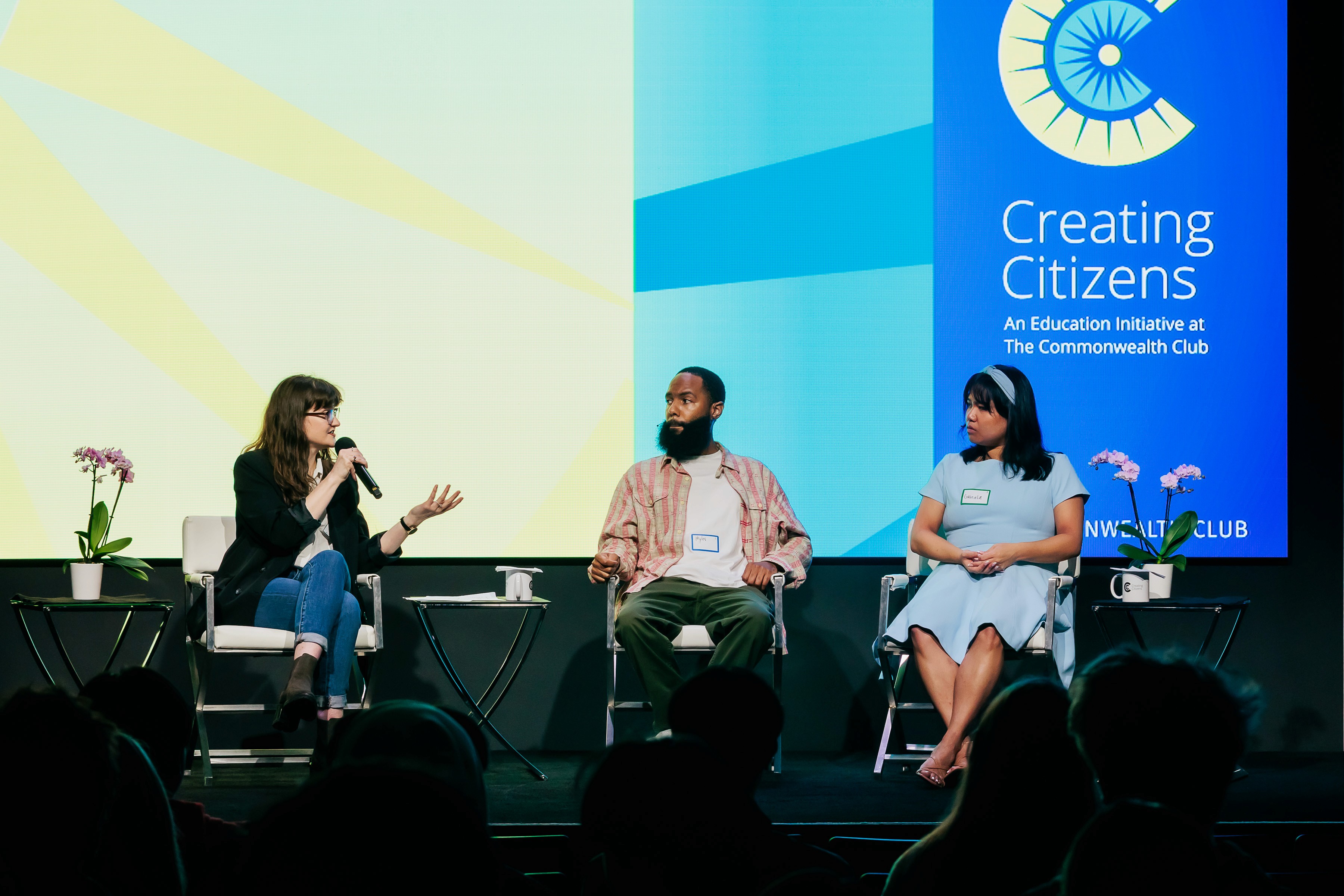 People gathered in a room