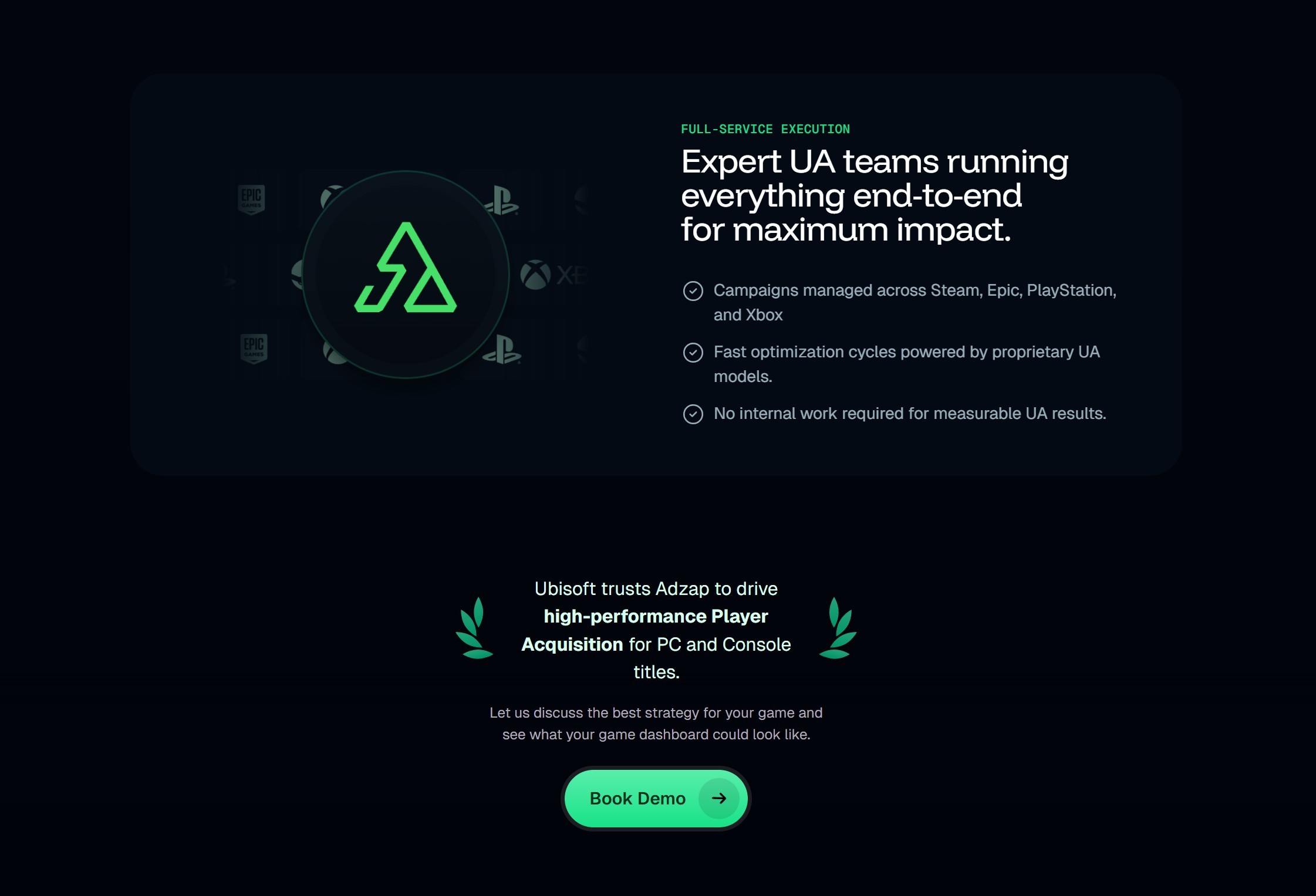 section bénéfices et preuve landing page adzap