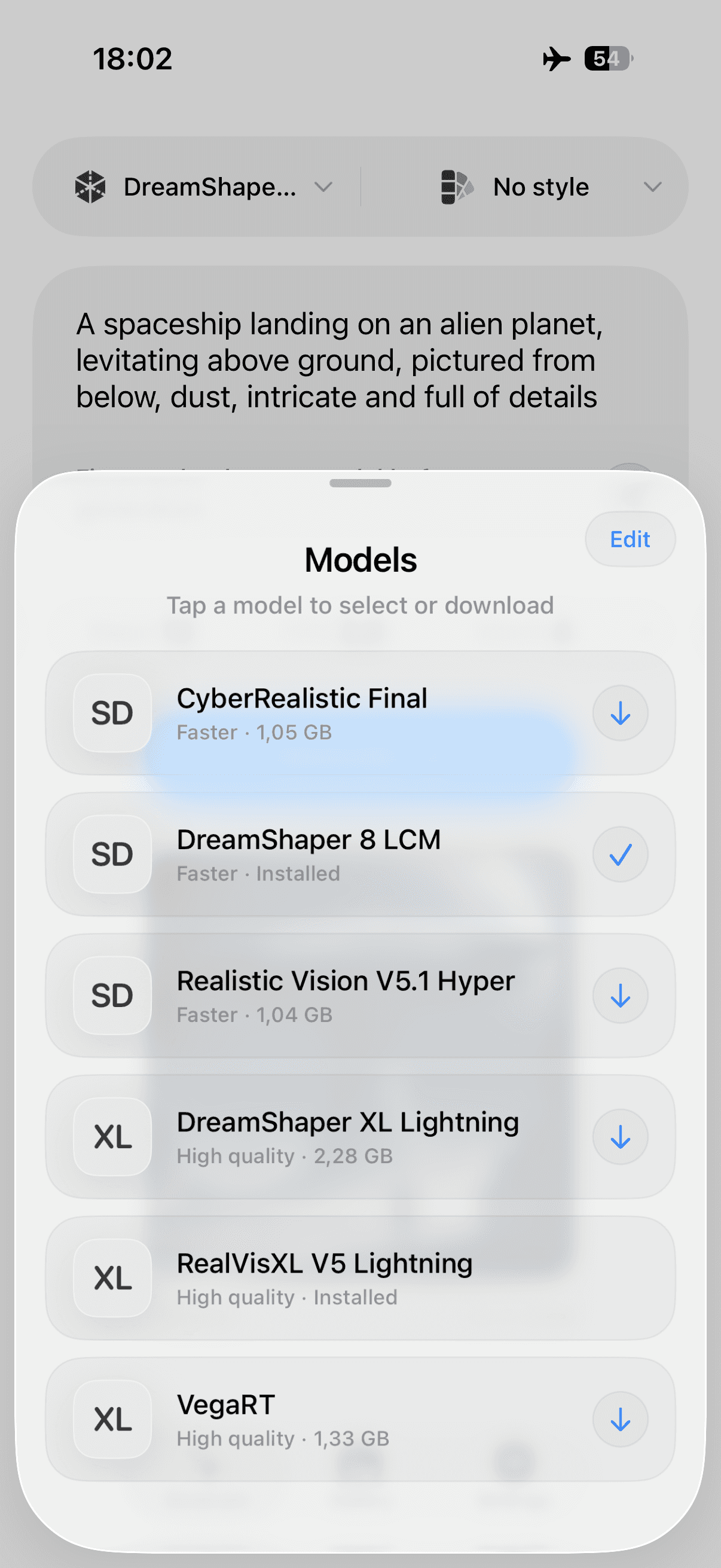 PhoneDiffusion AI Local Image generator for iPhone iOS app Stable Diffusion