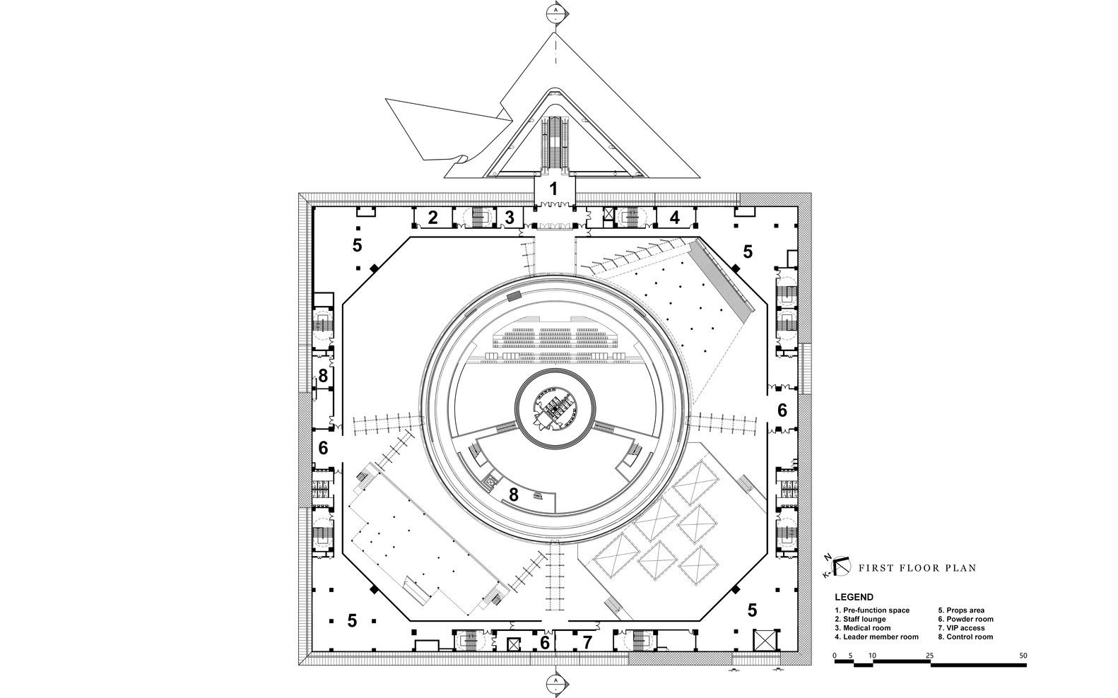 Architectural drawing of Encore Malacca Impressions Theatre project by Asima Architects