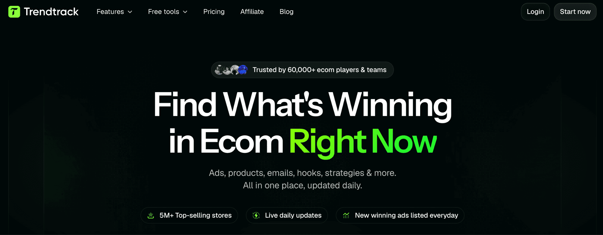 Trendtrack homepage