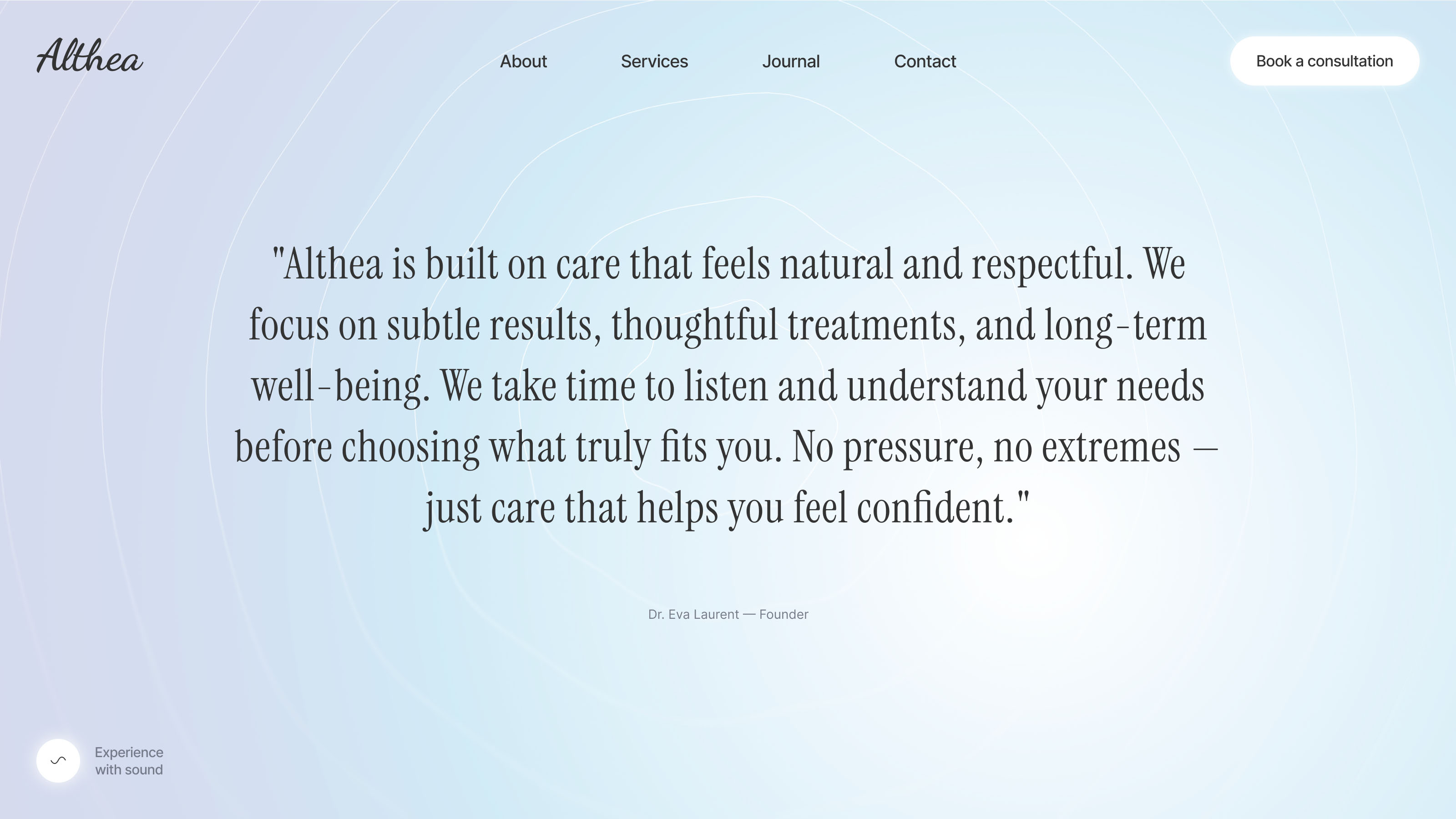 Althea wellness clinic Framer template