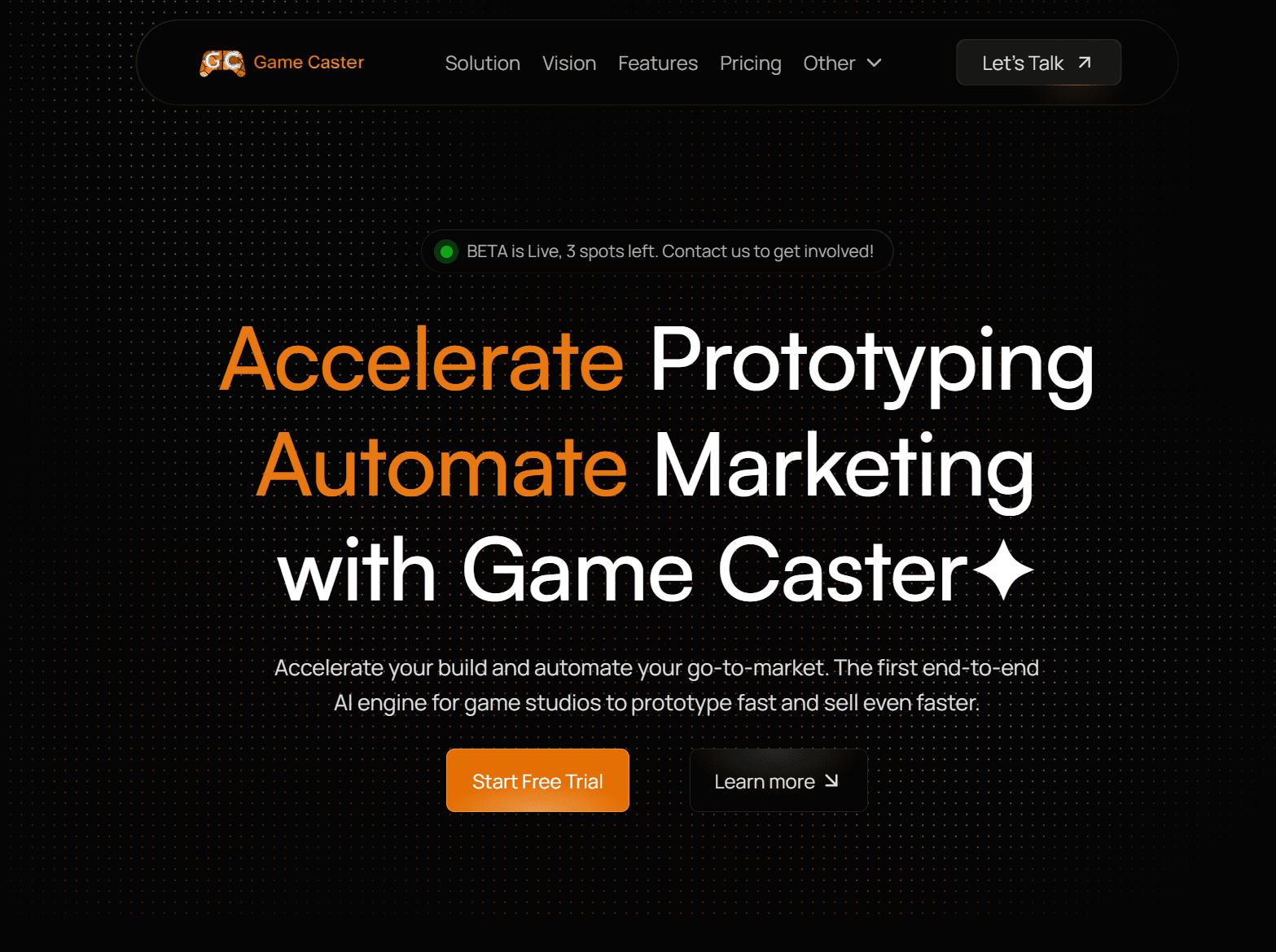Game Caster - Marketing Engine for Games