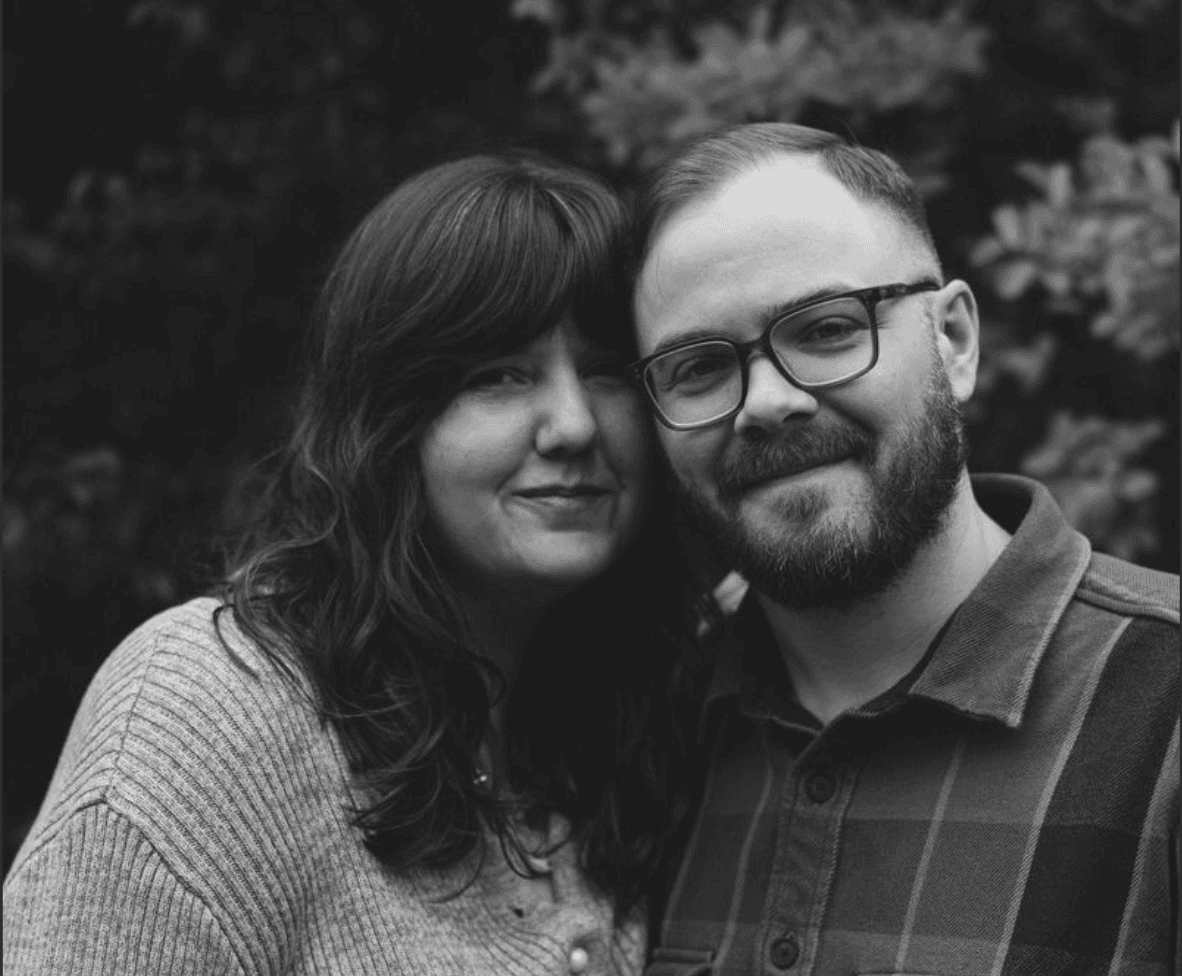 Close-up of a couple hugging