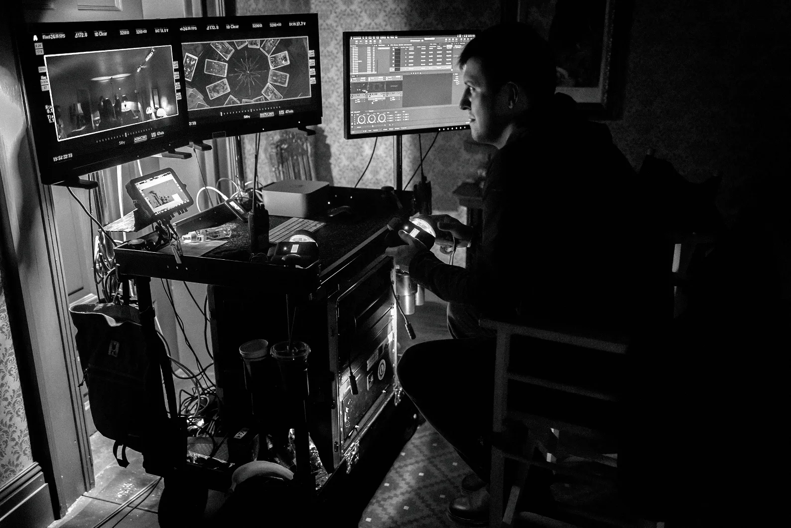 Sony Pictures Tarot film bts, on-set live grading, dailies grading, dailies colurist, digital imaging by Filip Orlandic in Belgrade Serbia.