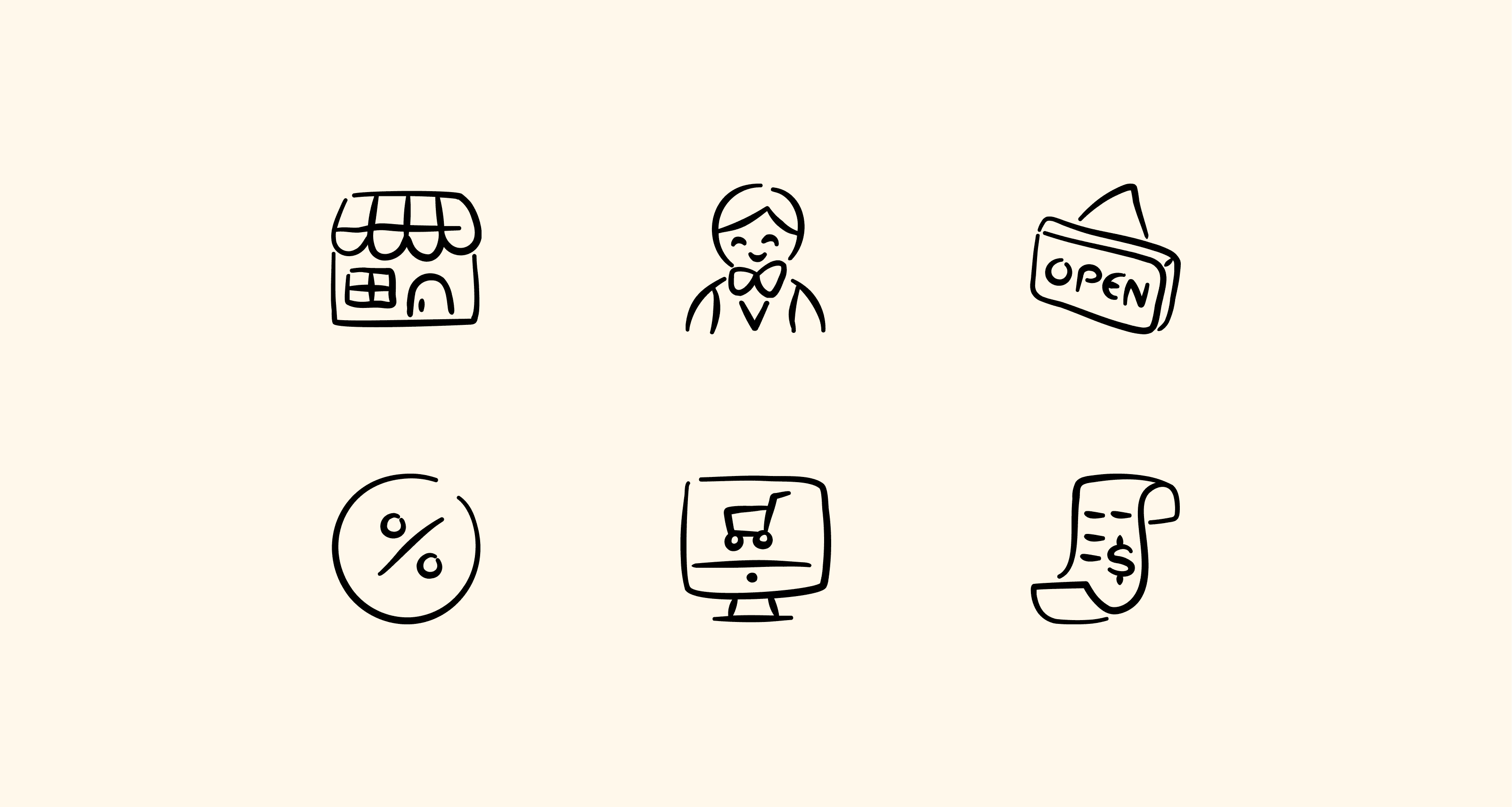 Freehand Line Ecommerce Icon Set