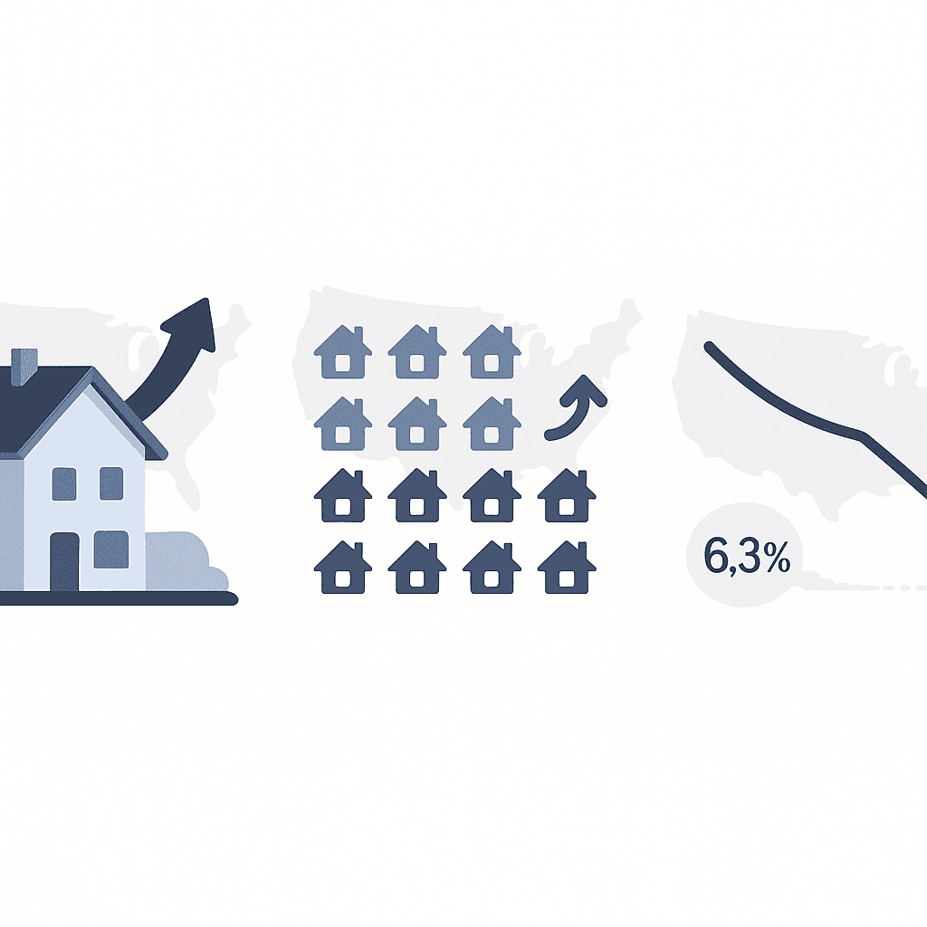 Three-panel infographic comparing Louisville median home price, housing inventory, and forecast mortgage rate trend