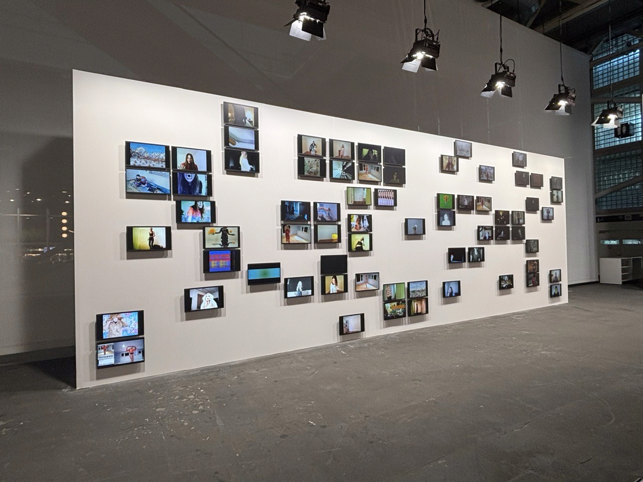 Interesting about this video installation is the sensory overload it creates in the dynamic exhibition hall.